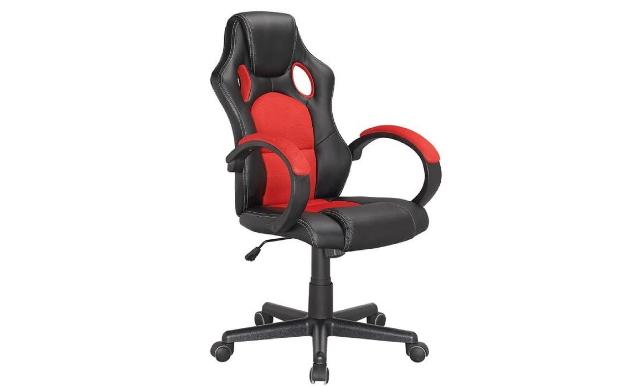 fauteuil de bureau noir et rouge hilton