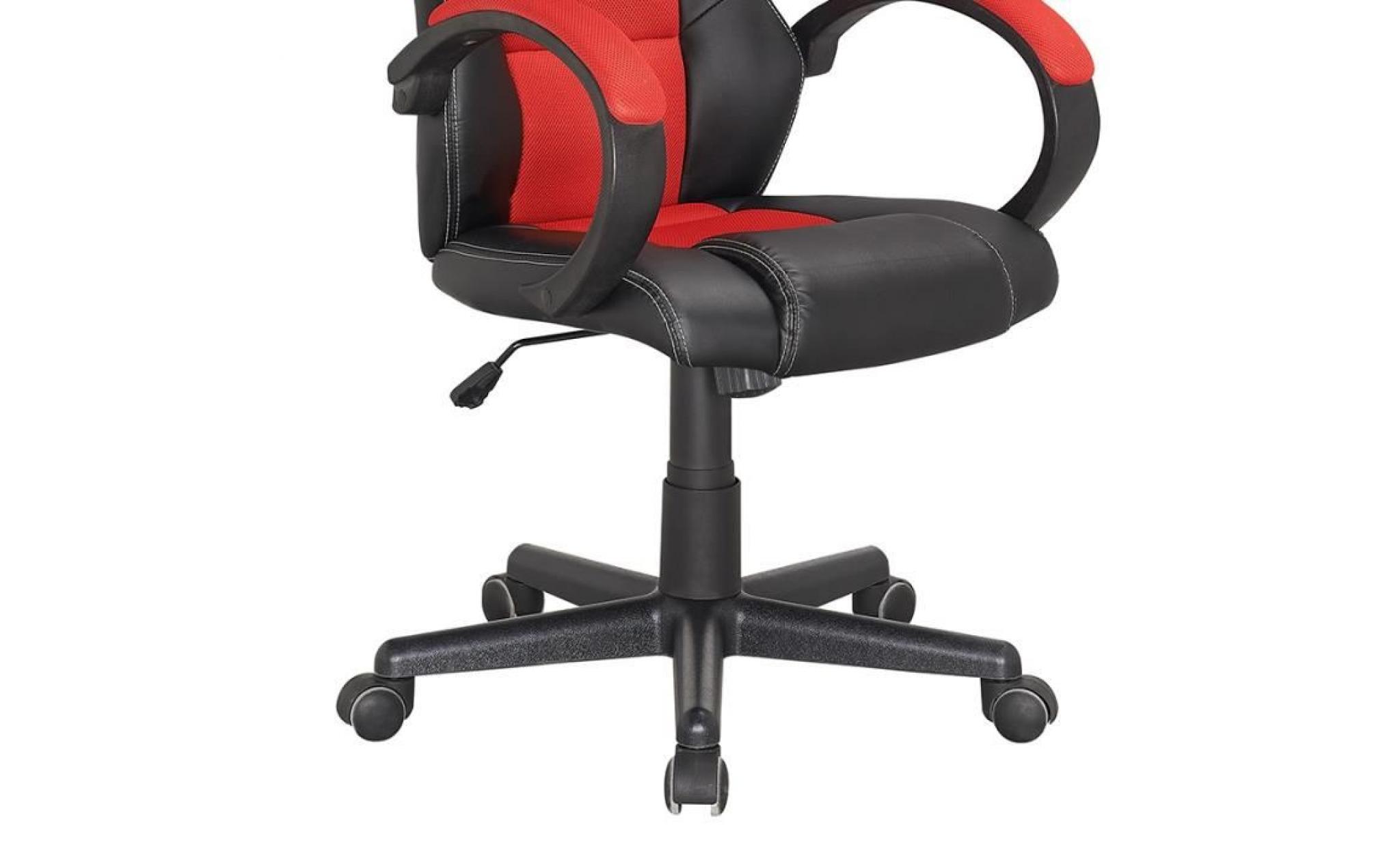fauteuil de bureau noir et rouge hilton pas cher