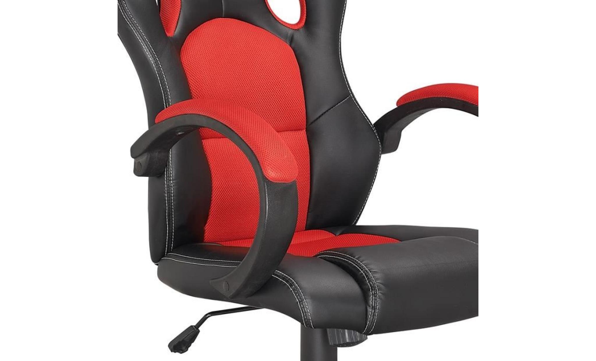 fauteuil de bureau noir et rouge hilton pas cher
