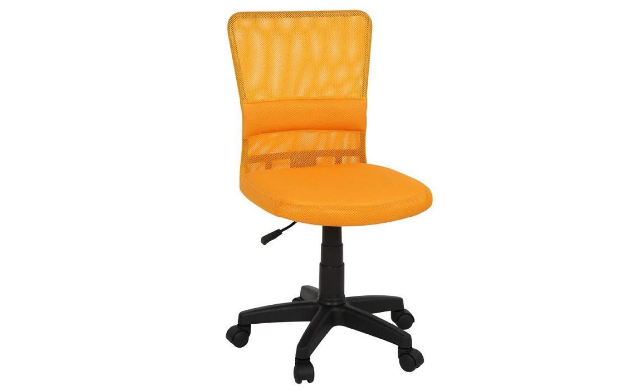 fauteuil de bureau pivotant chaise de travail avec dossier ergonomique en filet  orange pas cher