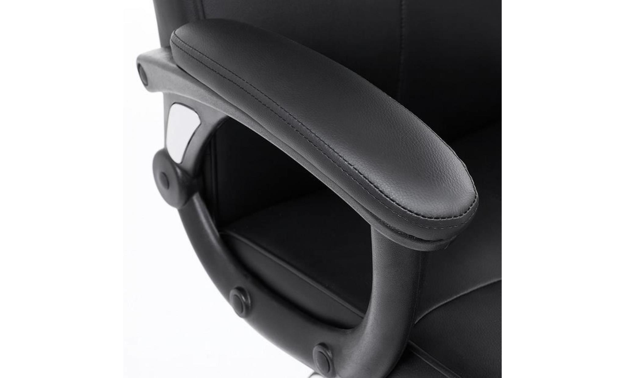 songmics chaise de bureau confortable fauteuil de bureau siège bureau ergonomique revêtement en simili noir obg32b pas cher