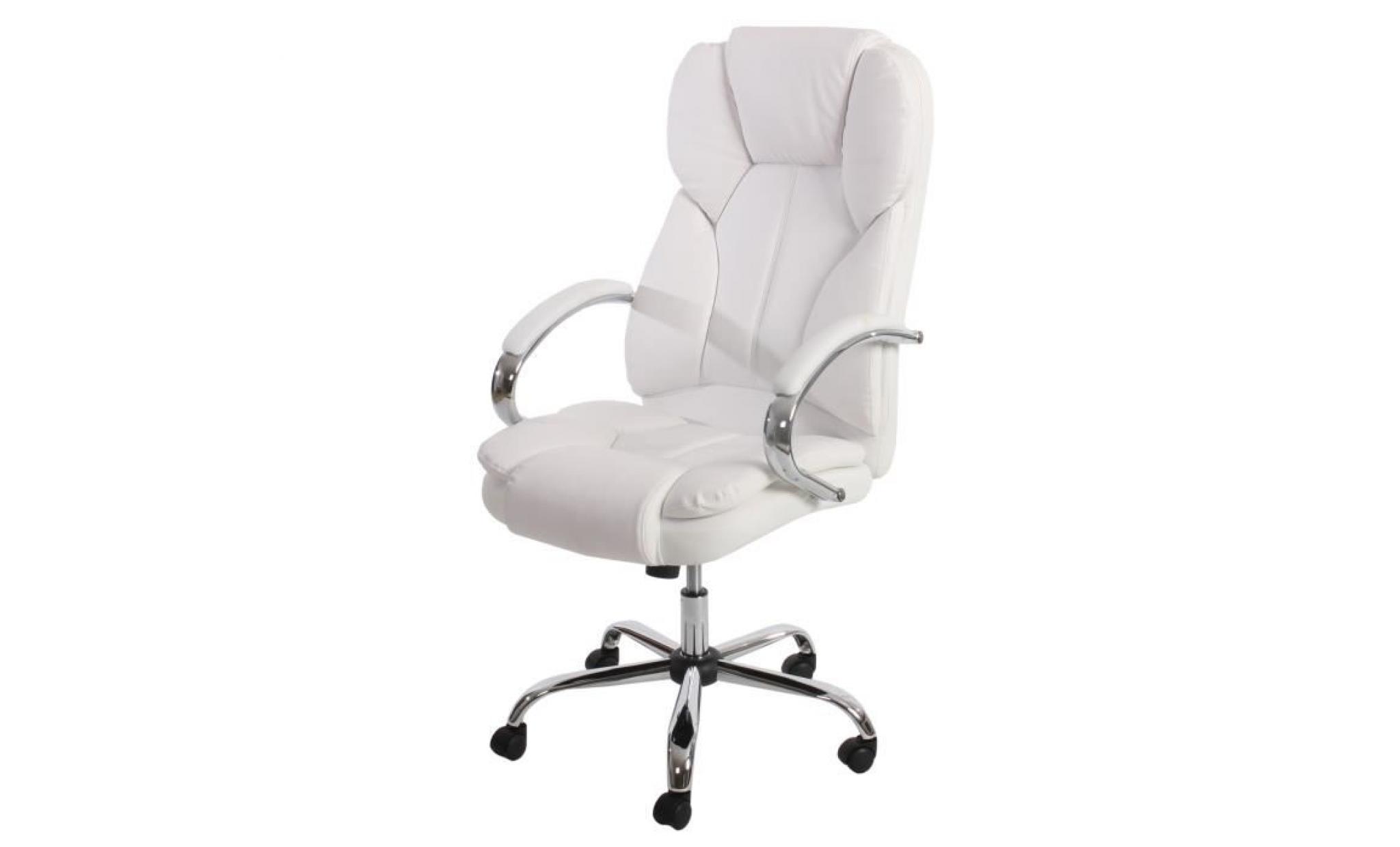 fauteuil de bureau pro xxl alaska   cuir synthÉtique blanc   couleur principale:blanc