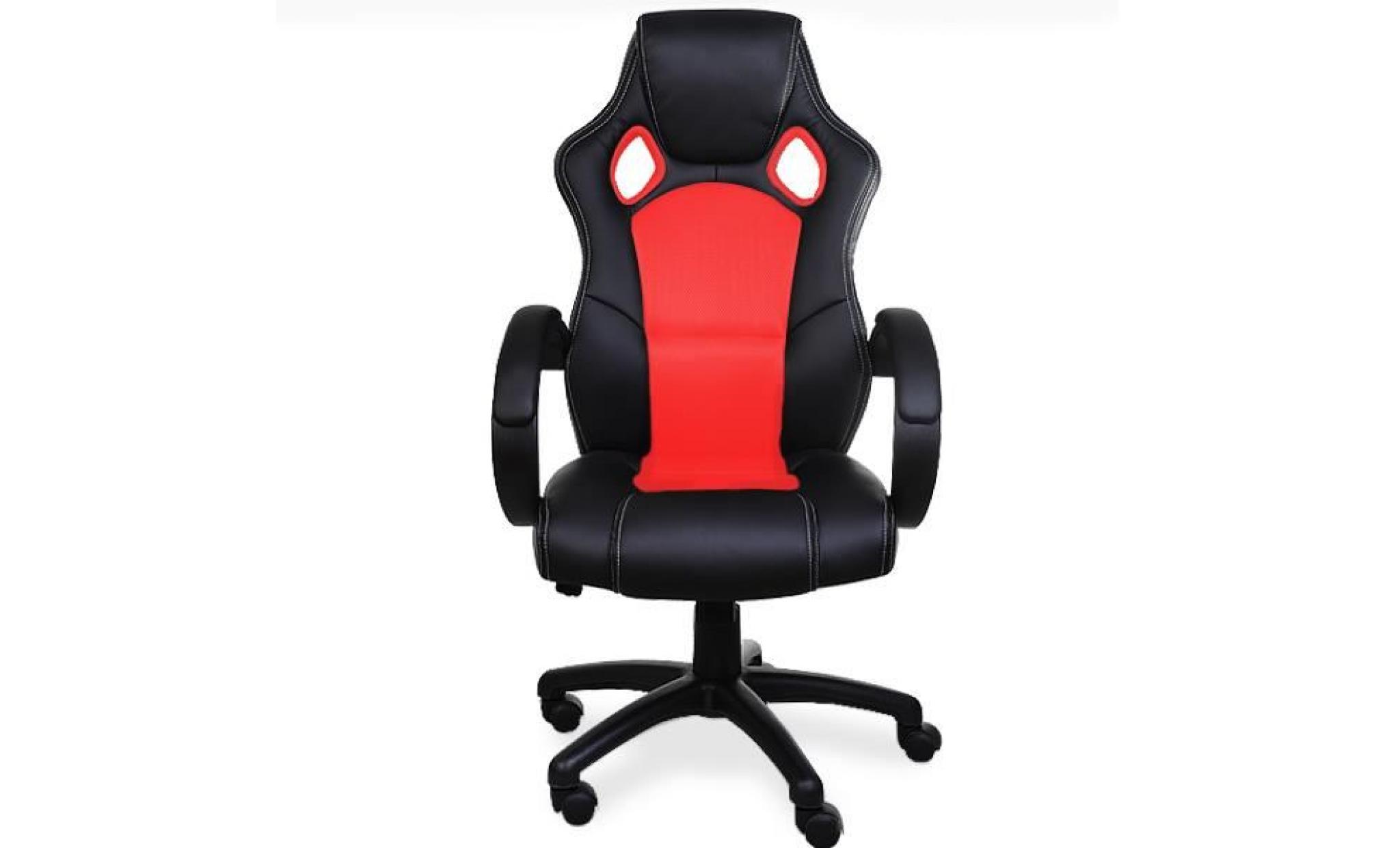 fauteuil de bureau rouge et noir   sport   chaise bureau roues racing rembourrée