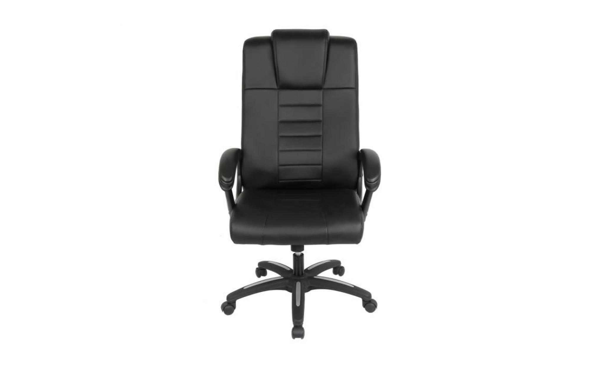 fauteuil de bureau, siège de bureau hauteur réglable, pivotante rembourrage epais noir 75 (long) * 30 (large) * 60 (haut)cm pas cher