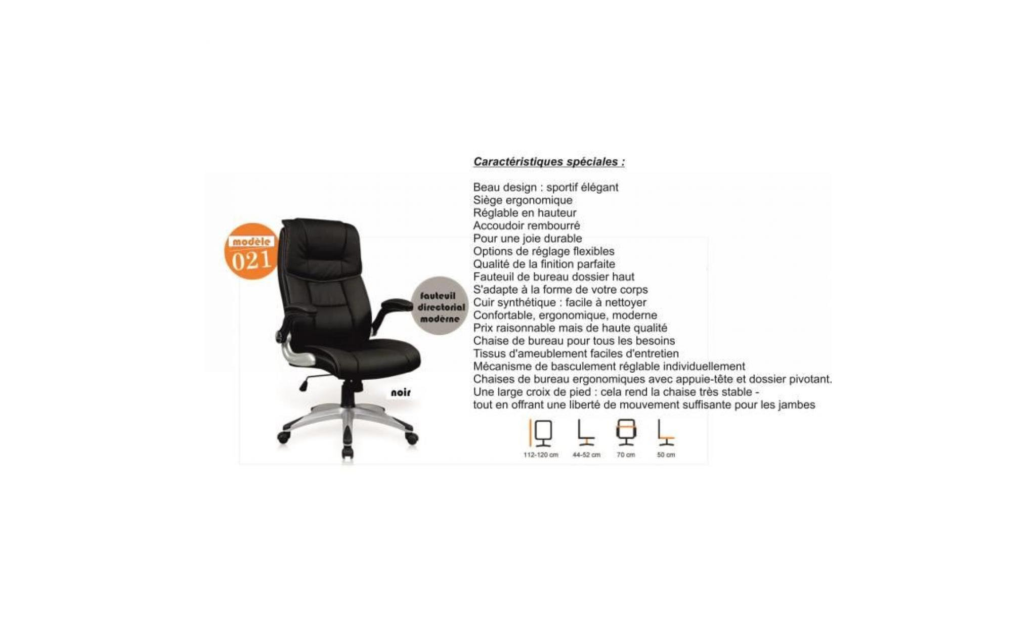 fauteuil de bureau sur roulettes contemporain chaise de bureau pivotante fauteuil direction couleur: orange noir pas cher