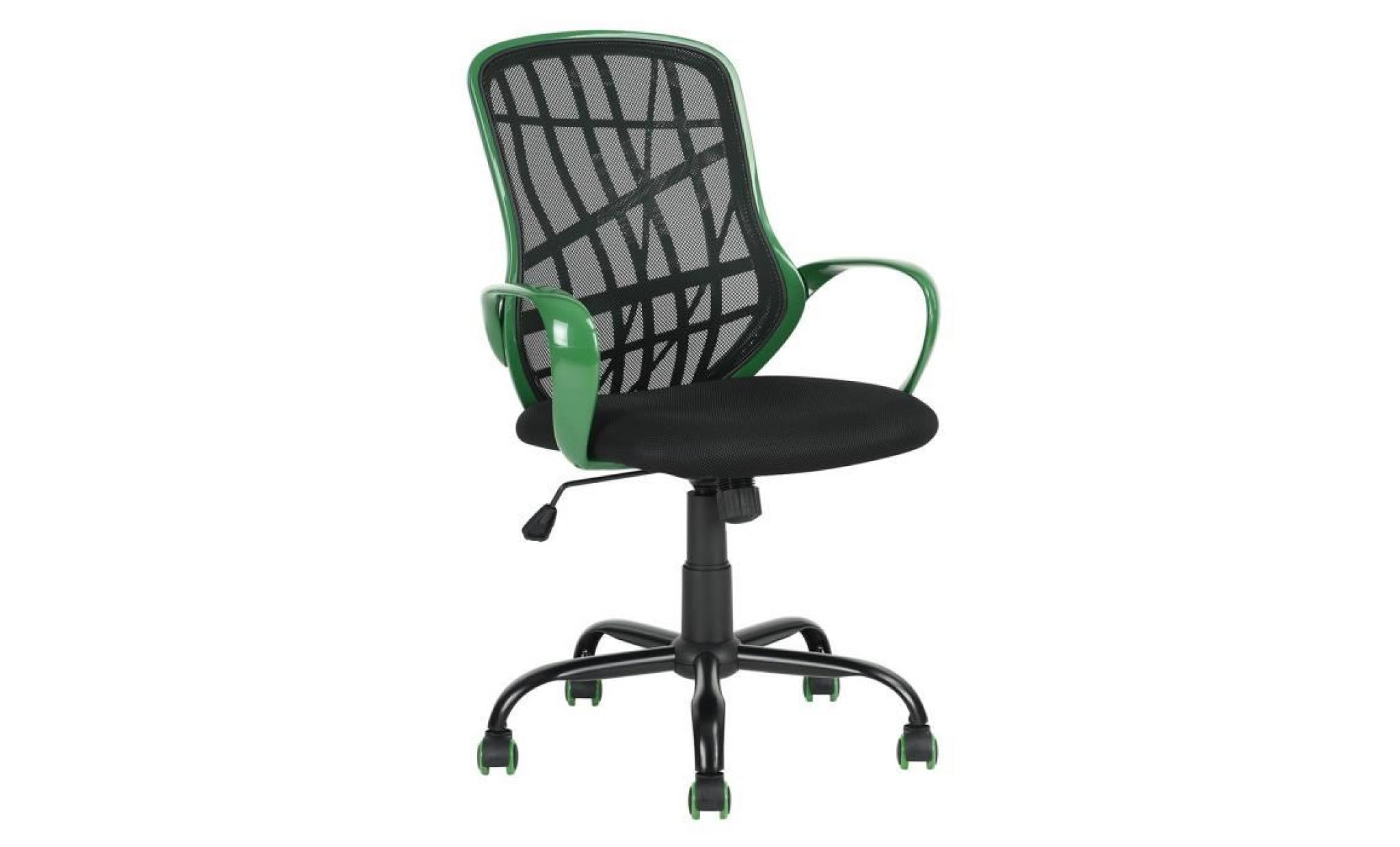 fauteuil de bureau vert avec dossier ergonomique en tissu respirant accoudoir en plastique,marque homy casa