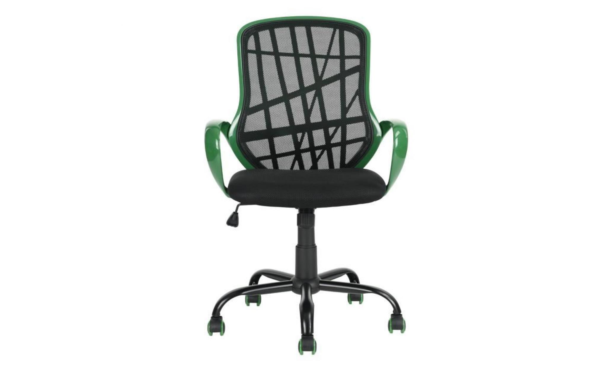 fauteuil de bureau vert avec dossier ergonomique en tissu respirant accoudoir en plastique,marque homy casa pas cher