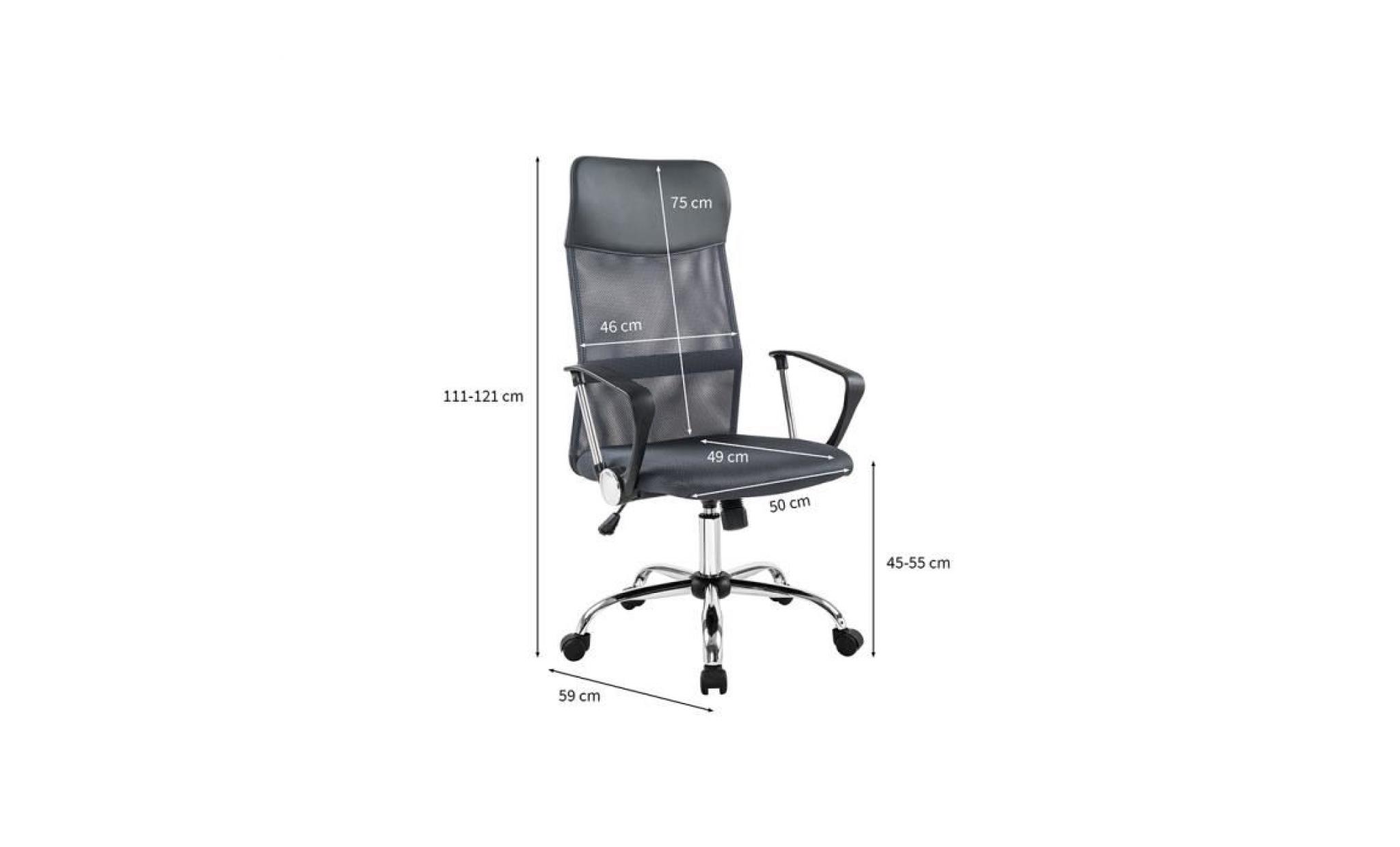 fauteuil de bureau vicky en tissu gris. pas cher