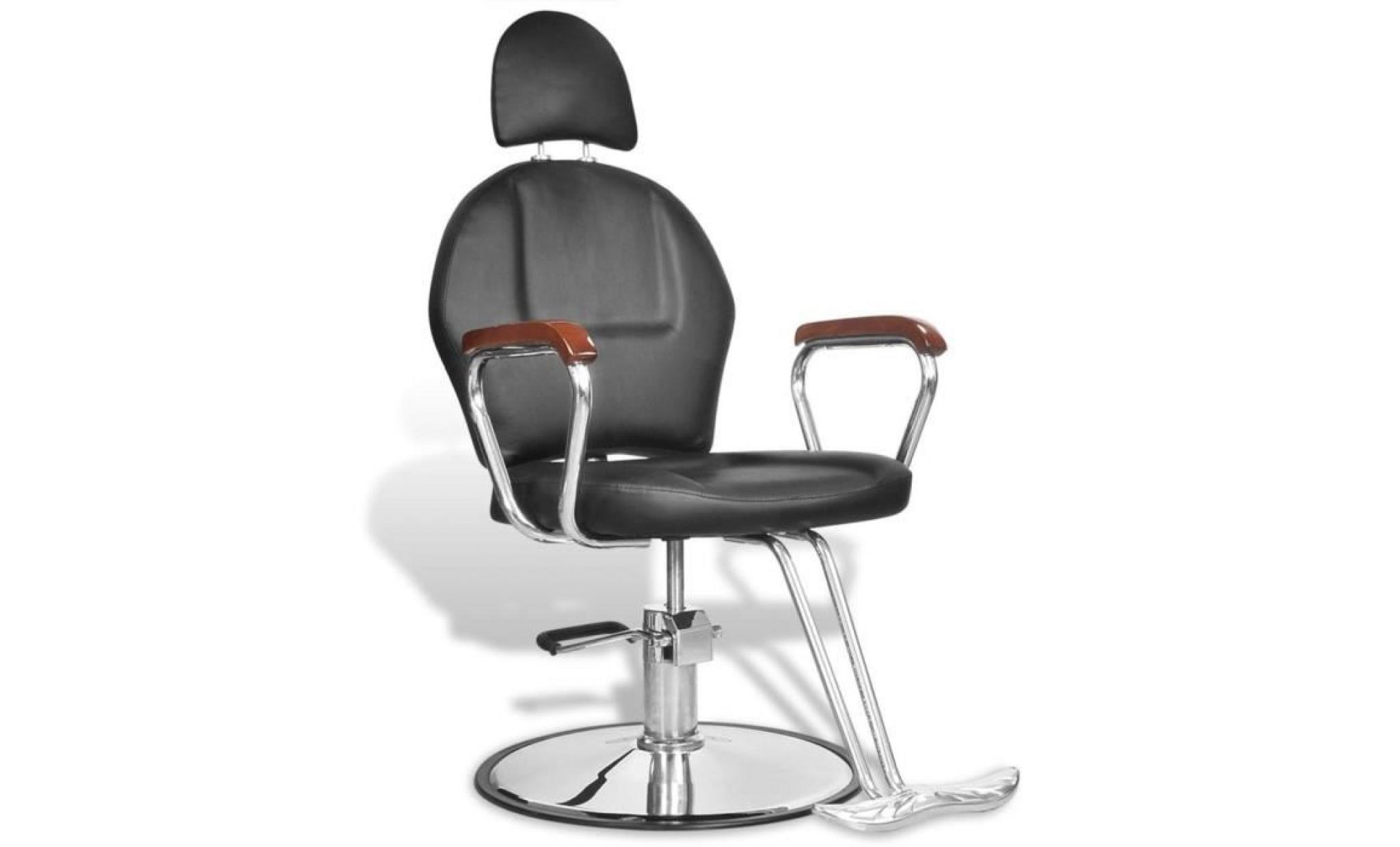fauteuil de coiffure professionnel en simili cuir noir avec appui tête fauteuil scandinave fauteuil relax