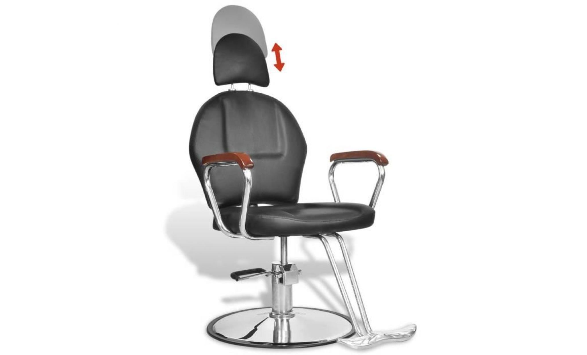 fauteuil de coiffure professionnel en simili cuir noir avec appui tête fauteuil scandinave fauteuil relax pas cher