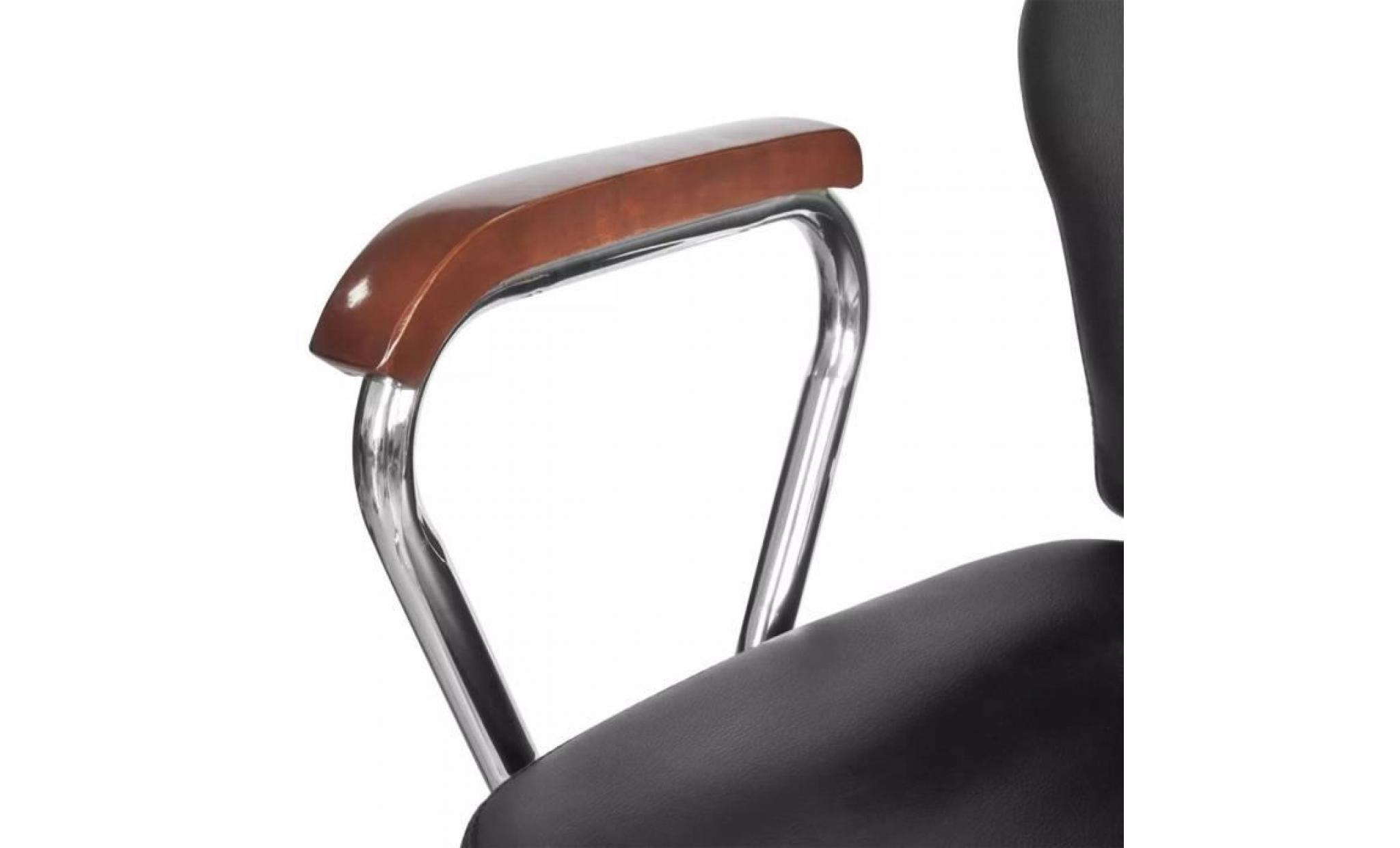 fauteuil de coiffure professionnel en simili cuir noir avec appui tête fauteuil de bureau fauteuil scandinave pas cher