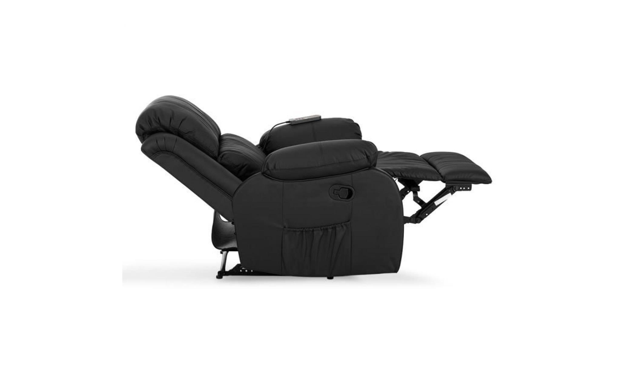 fauteuil de massage coliseum de novohogar avec système de chauffage lombaire (noir) pas cher