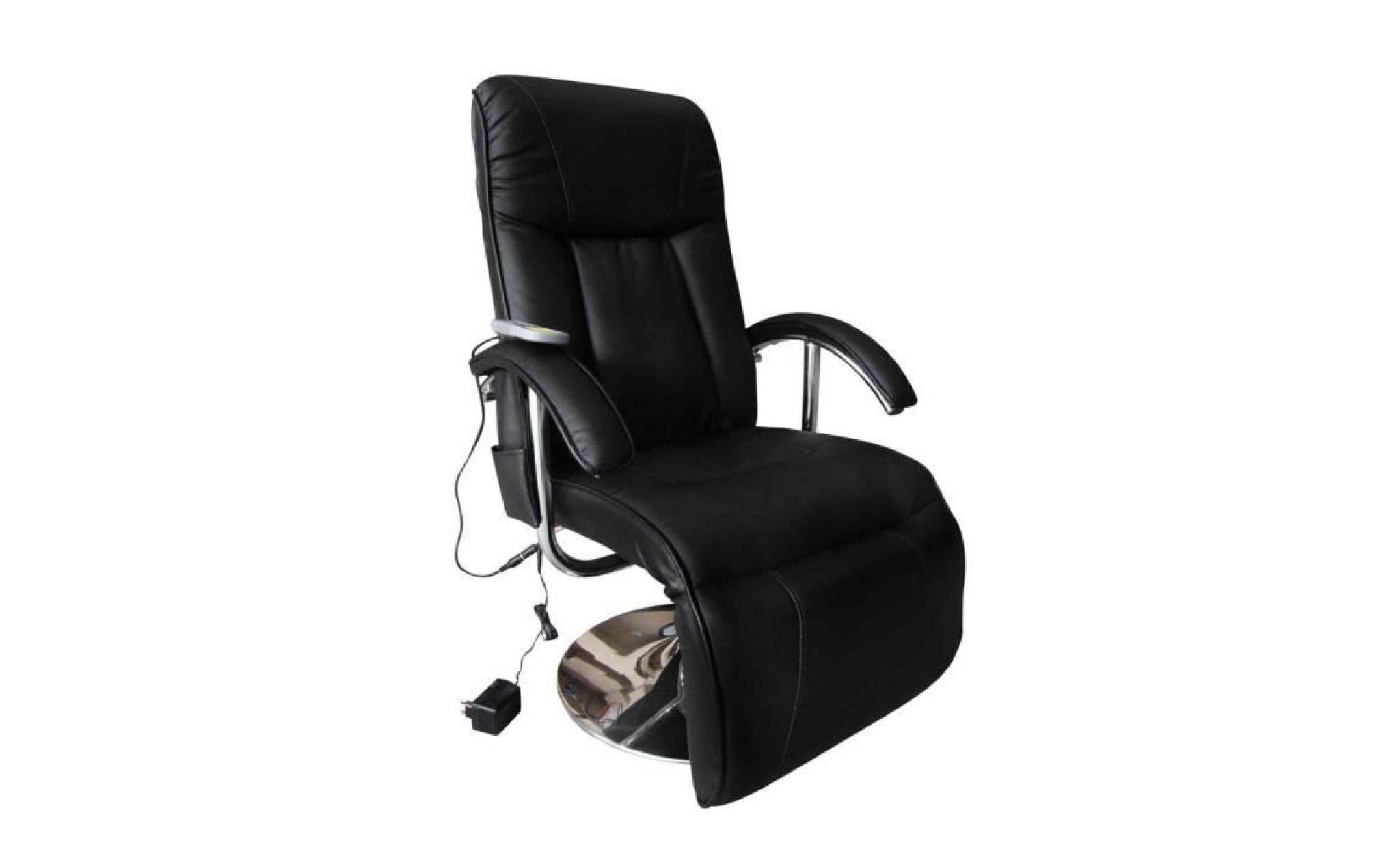fauteuil de massage électrique cuir artificiel réglable noir chaises fauteuil relax fauteuil relaxation massage pas cher