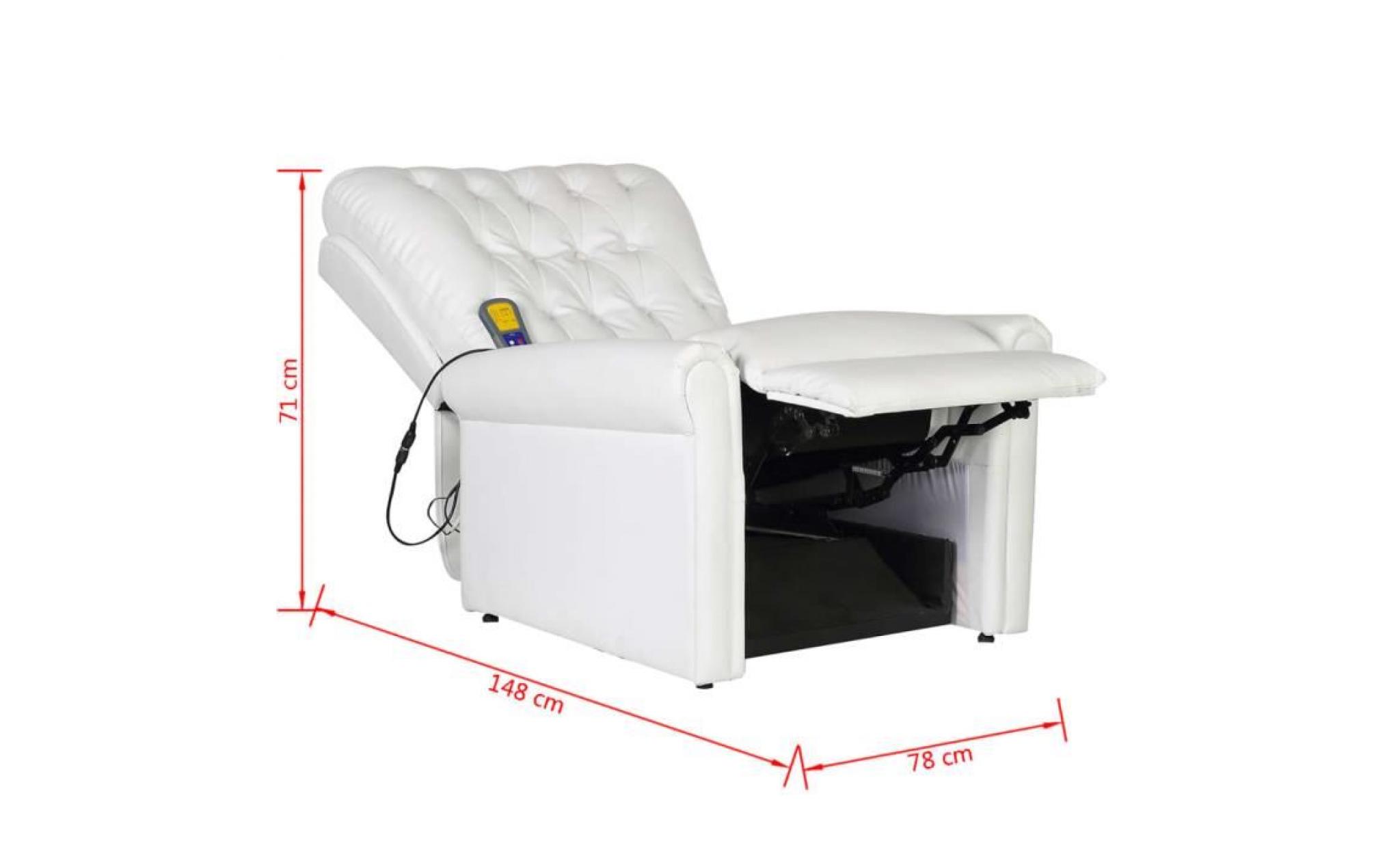fauteuil de massage fauteuil  78 x 94 x 91 cm relaxation massage club, fauteuils inclinables électrique cuir artificiel réglable pas cher
