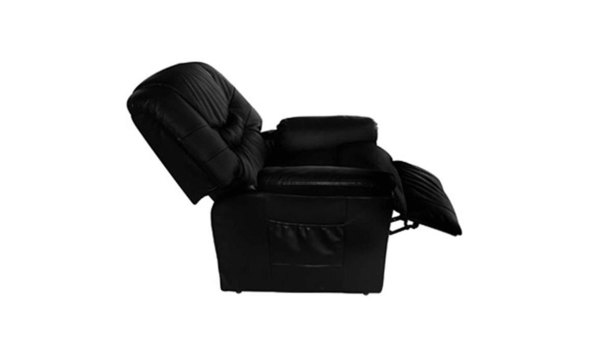 fauteuil de massage fauteuil de soins relaxant157 x 82 x 83 cm fauteuils électrique cuir artificiel noir pas cher