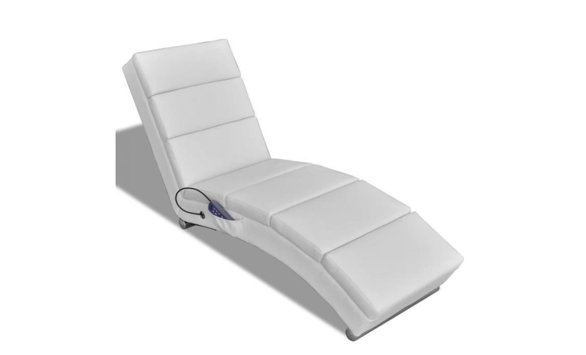 fauteuil de massage inclinable cuir synthétique blanc