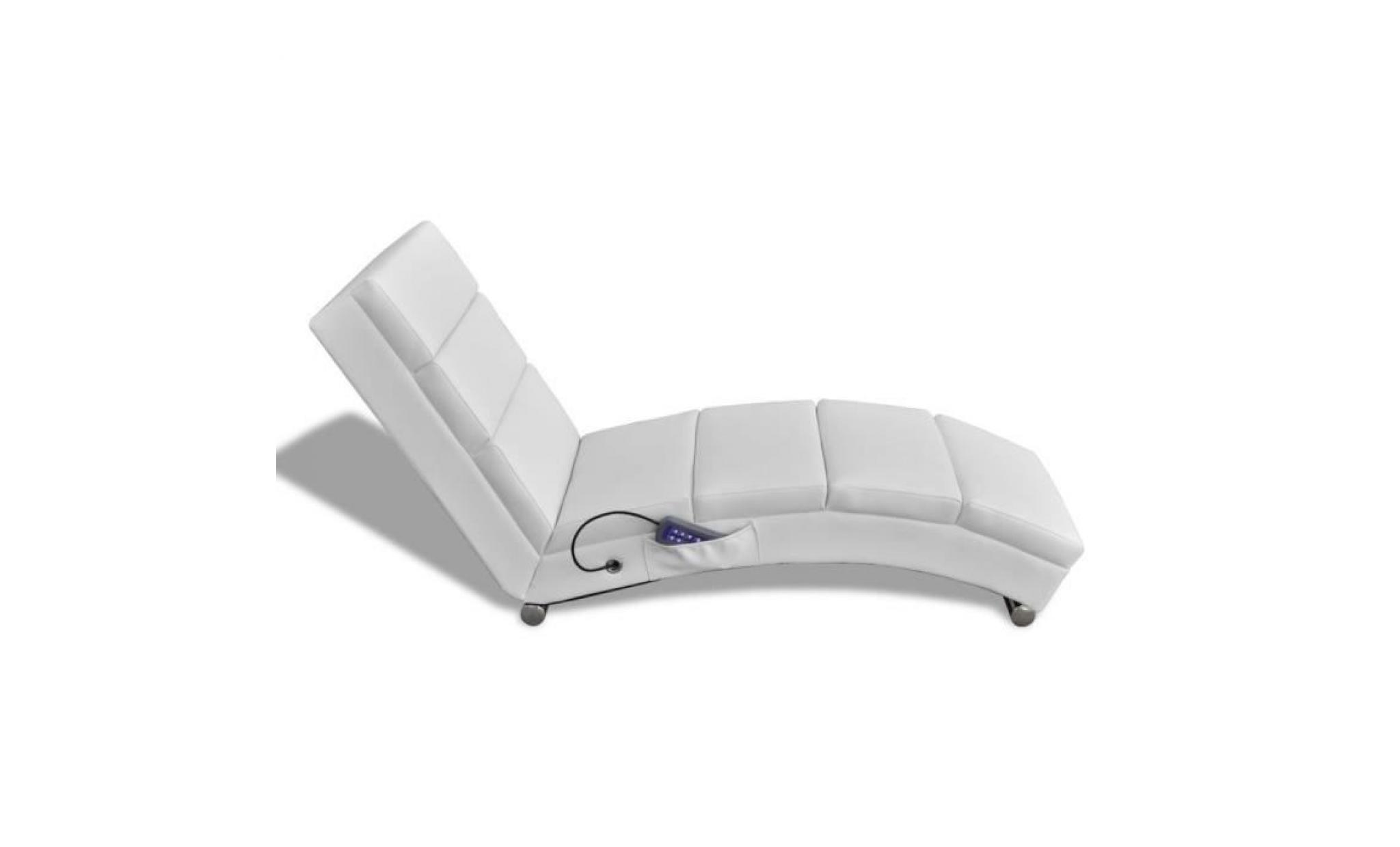 fauteuil de massage inclinable cuir synthétique blanc pas cher