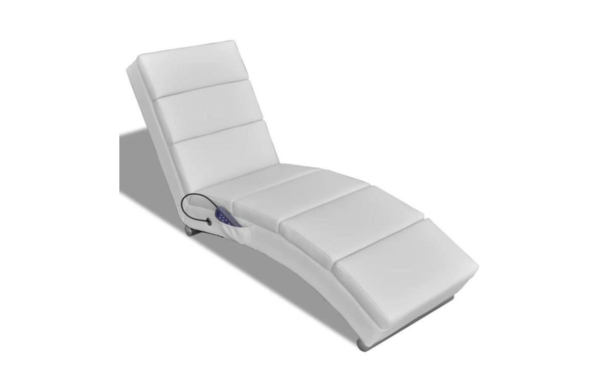 fauteuil de massage inclinable cuir synthétique chaises fauteuil relax fauteuil relaxation massage blanc