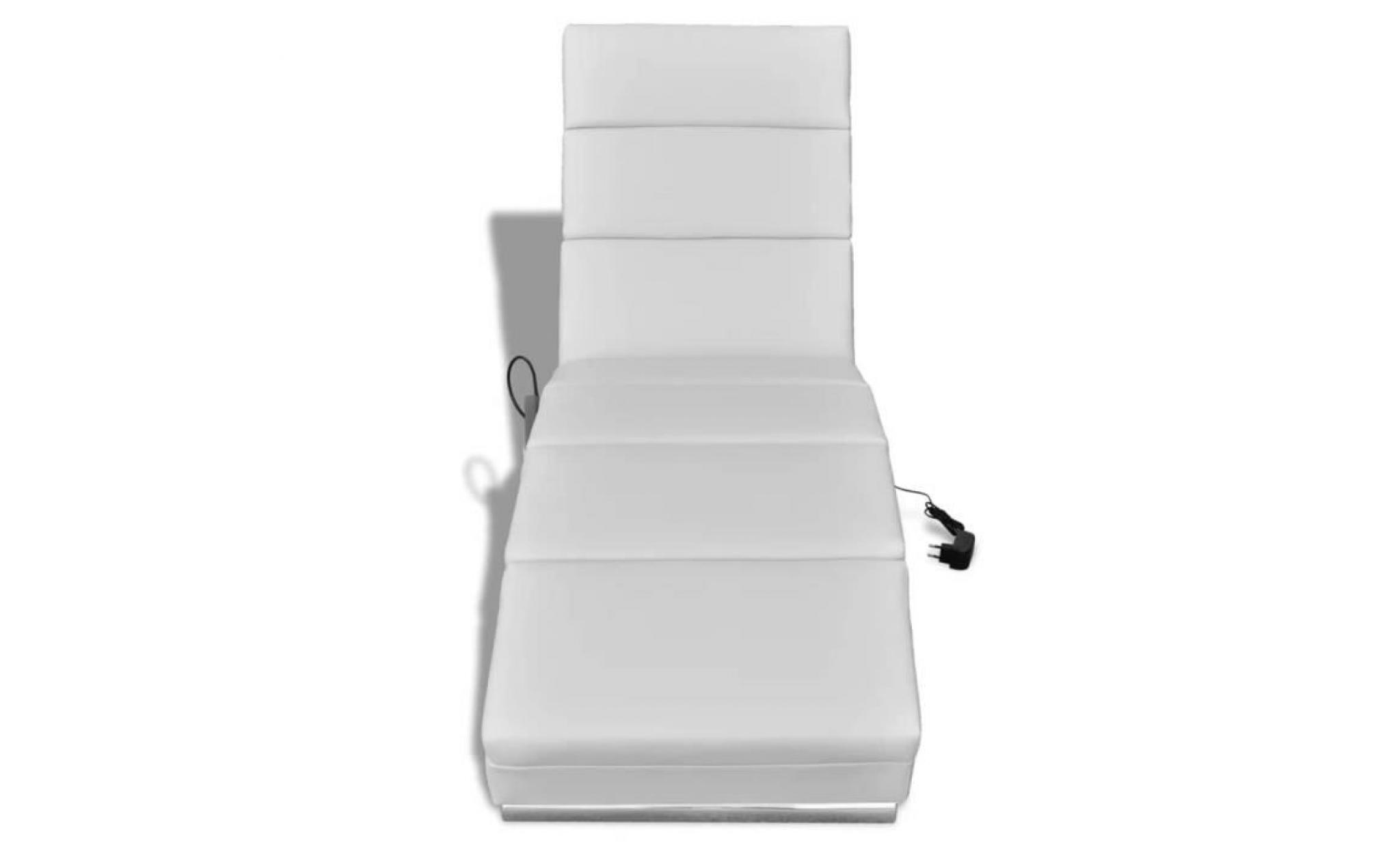 fauteuil de massage inclinable cuir synthétique chaises fauteuil relax fauteuil relaxation massage blanc pas cher