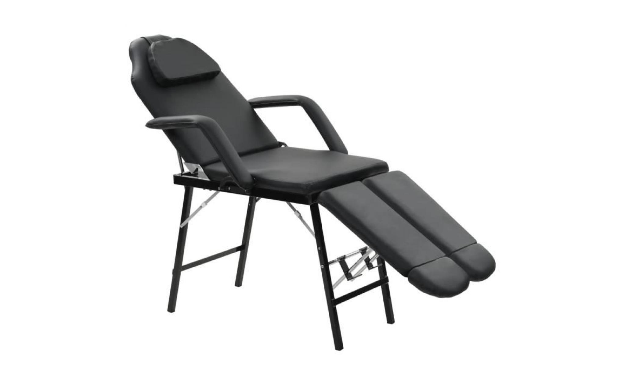 fauteuil de massage pour traitement facial simili cuir noir