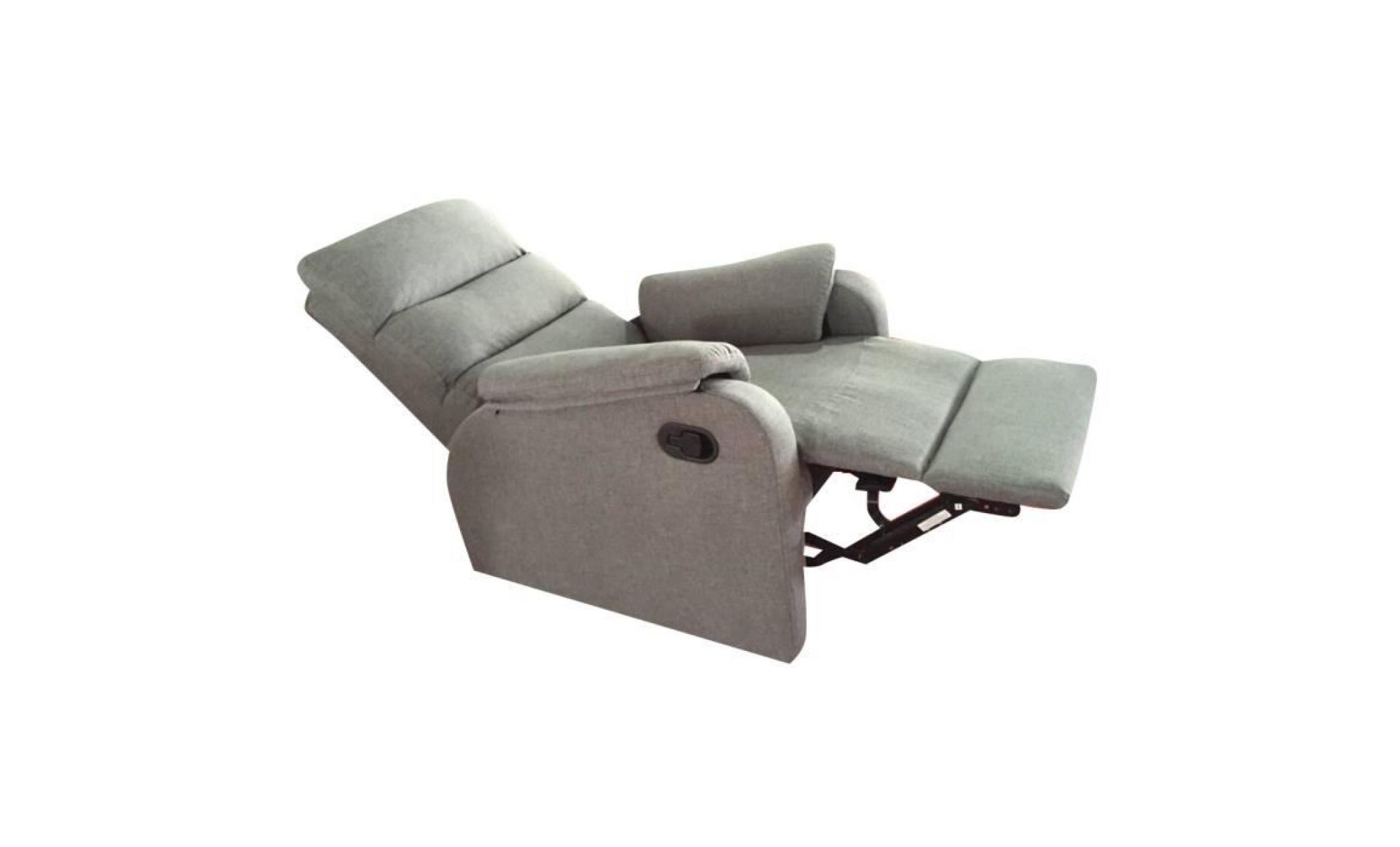 fauteuil de relaxation manuel   tissu gris   classique