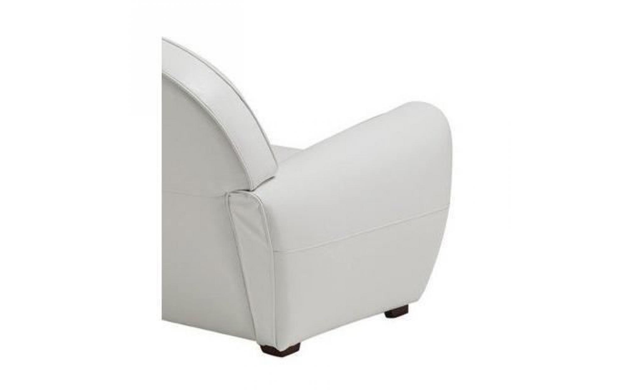 fauteuil club blanc en cuir recyclé. made in italy pas cher