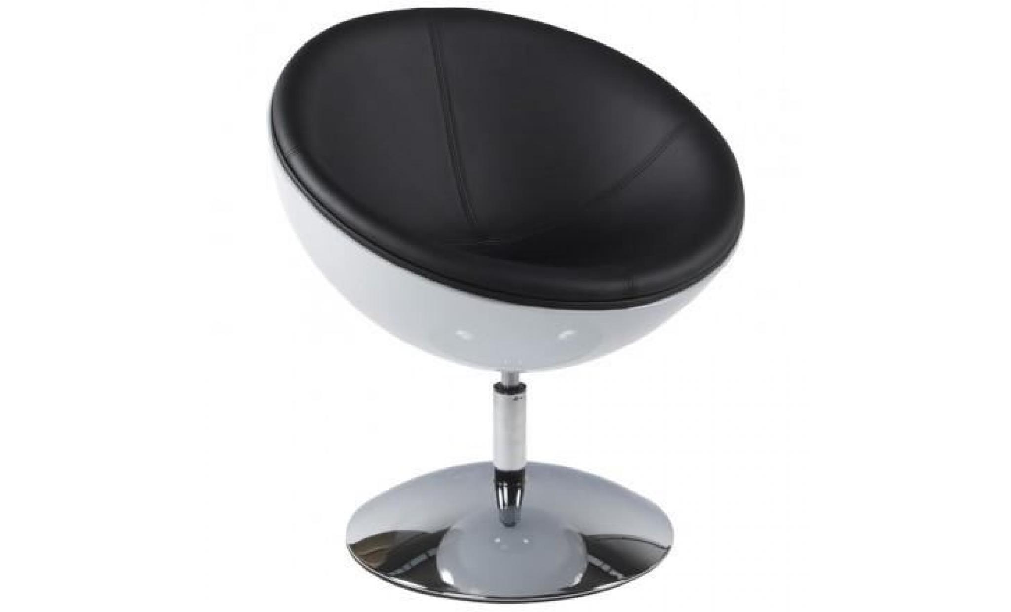 fauteuil design garoe en pu (blanc et noir)