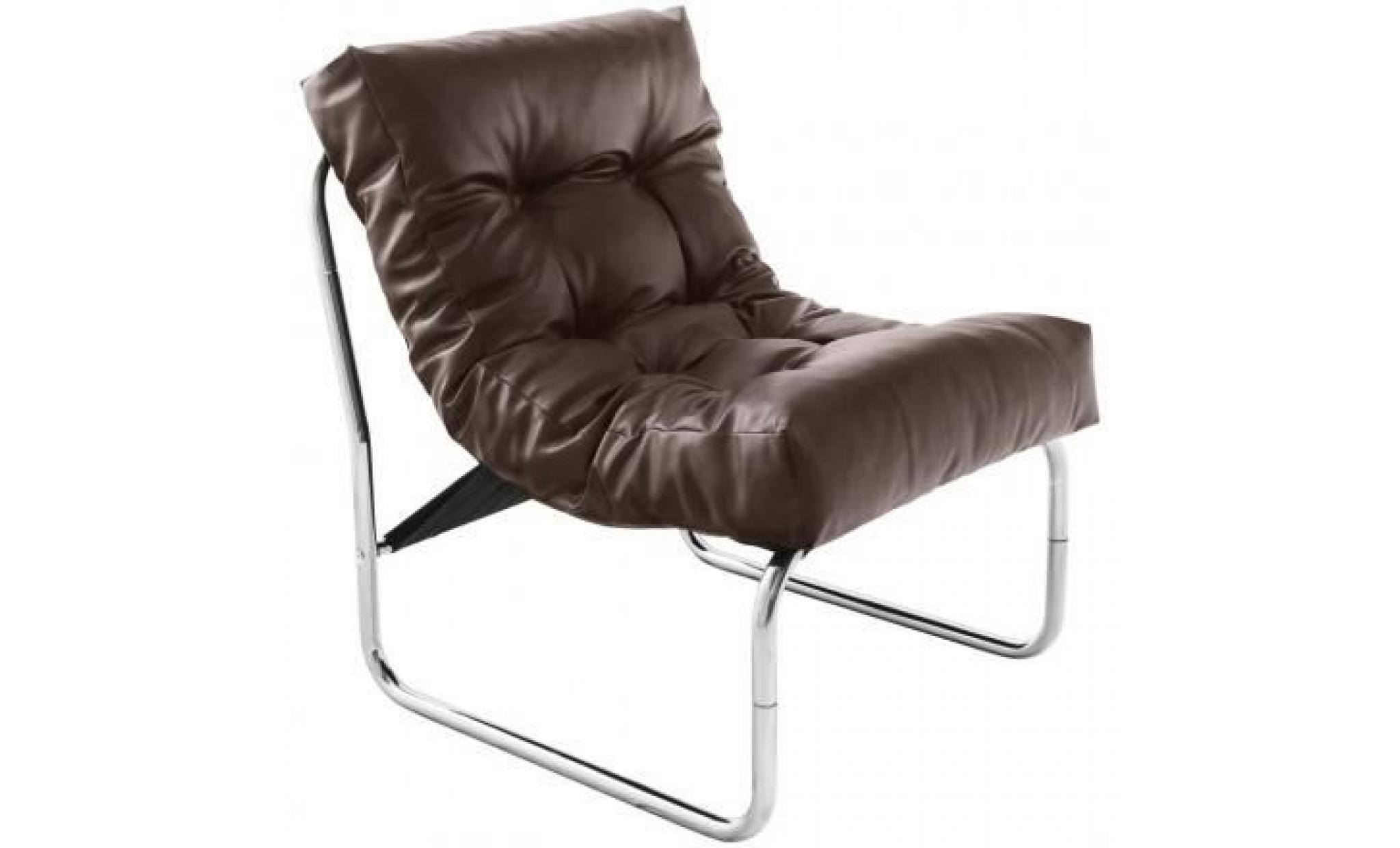 fauteuil design isere en simil cuir (marron)