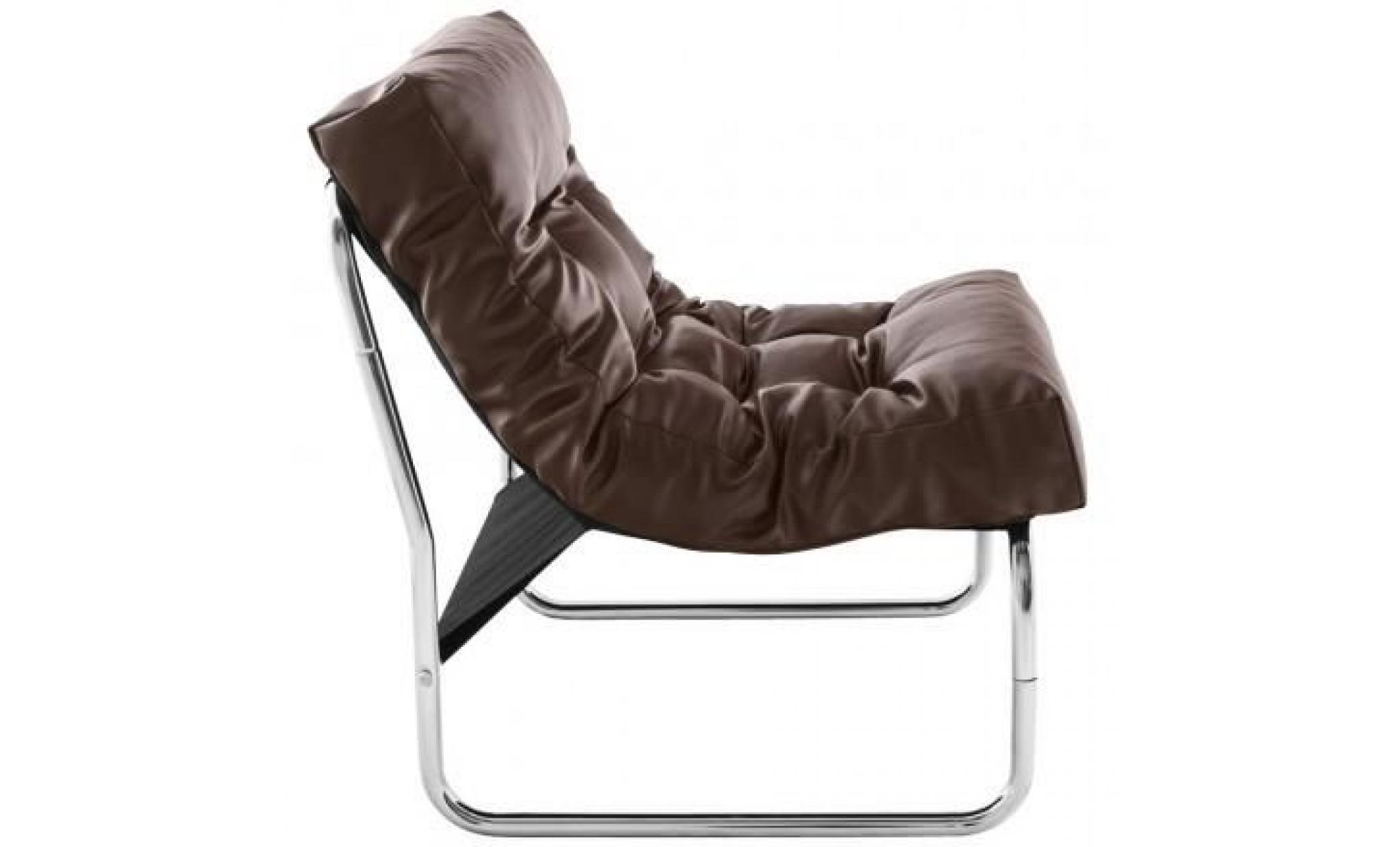 fauteuil design isere en simil cuir (marron) pas cher