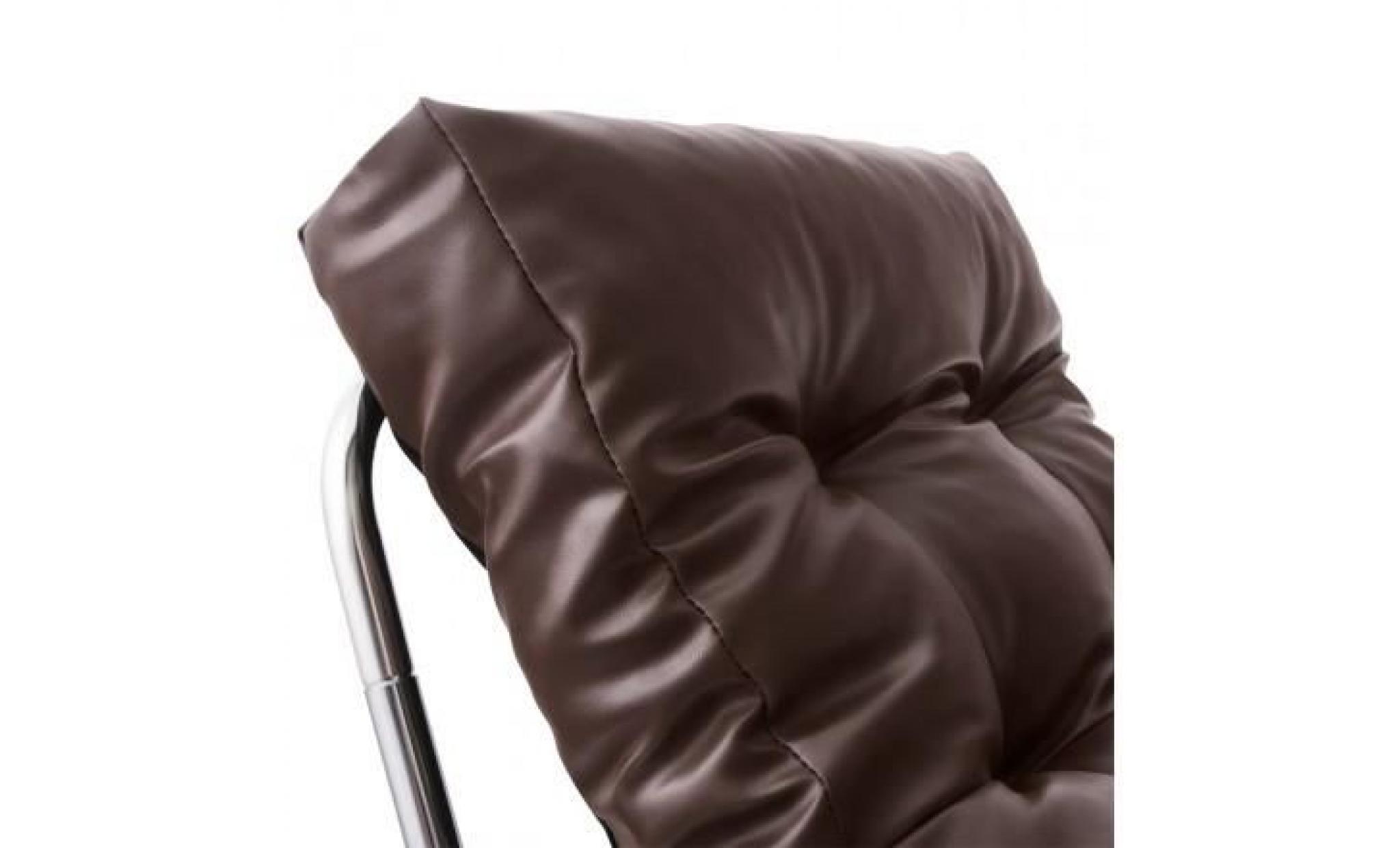 fauteuil design isere en simil cuir (marron) pas cher