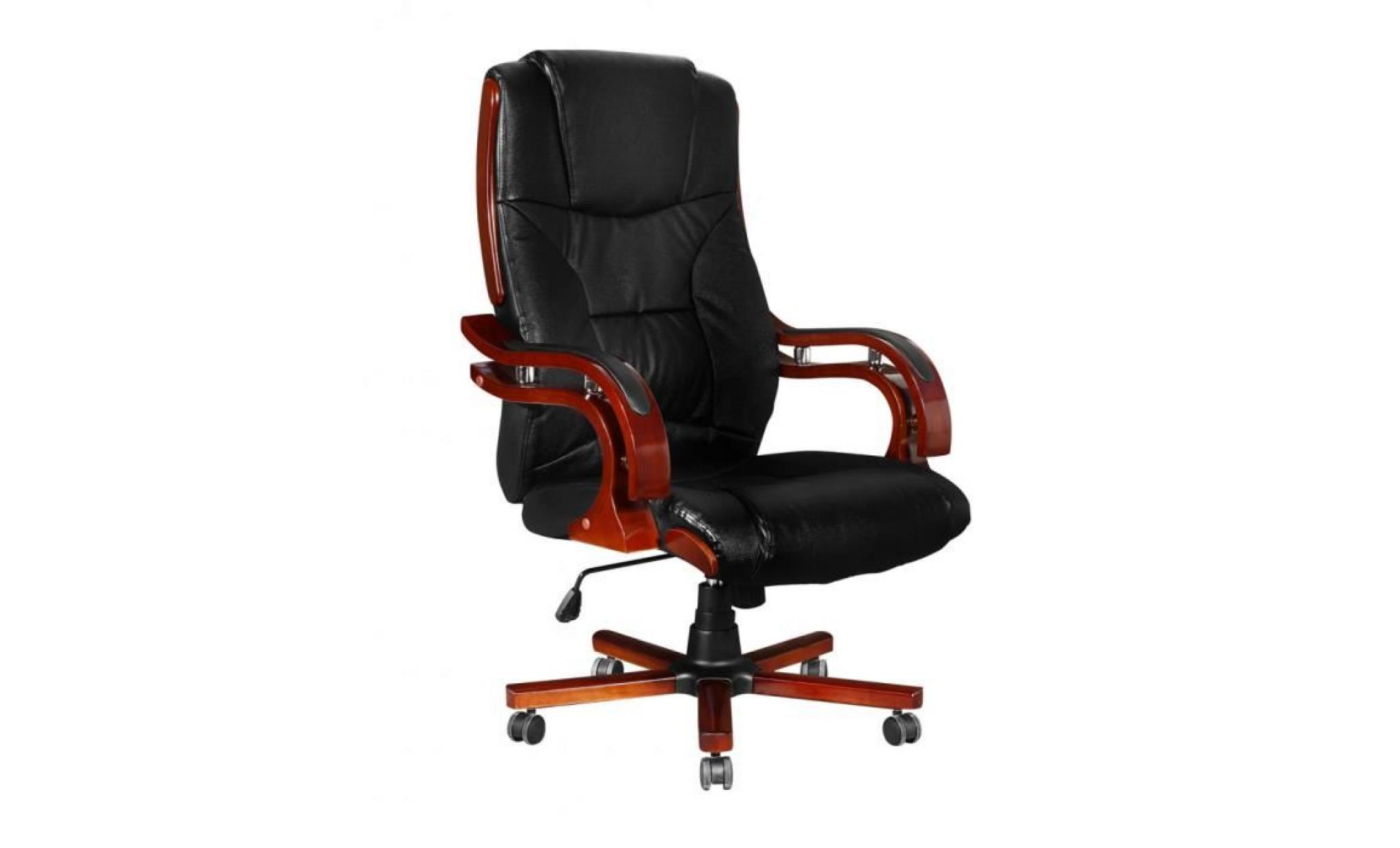 fauteuil direction chaise en cuir noir design rétro l moderne confort pour bureau réglable pratique