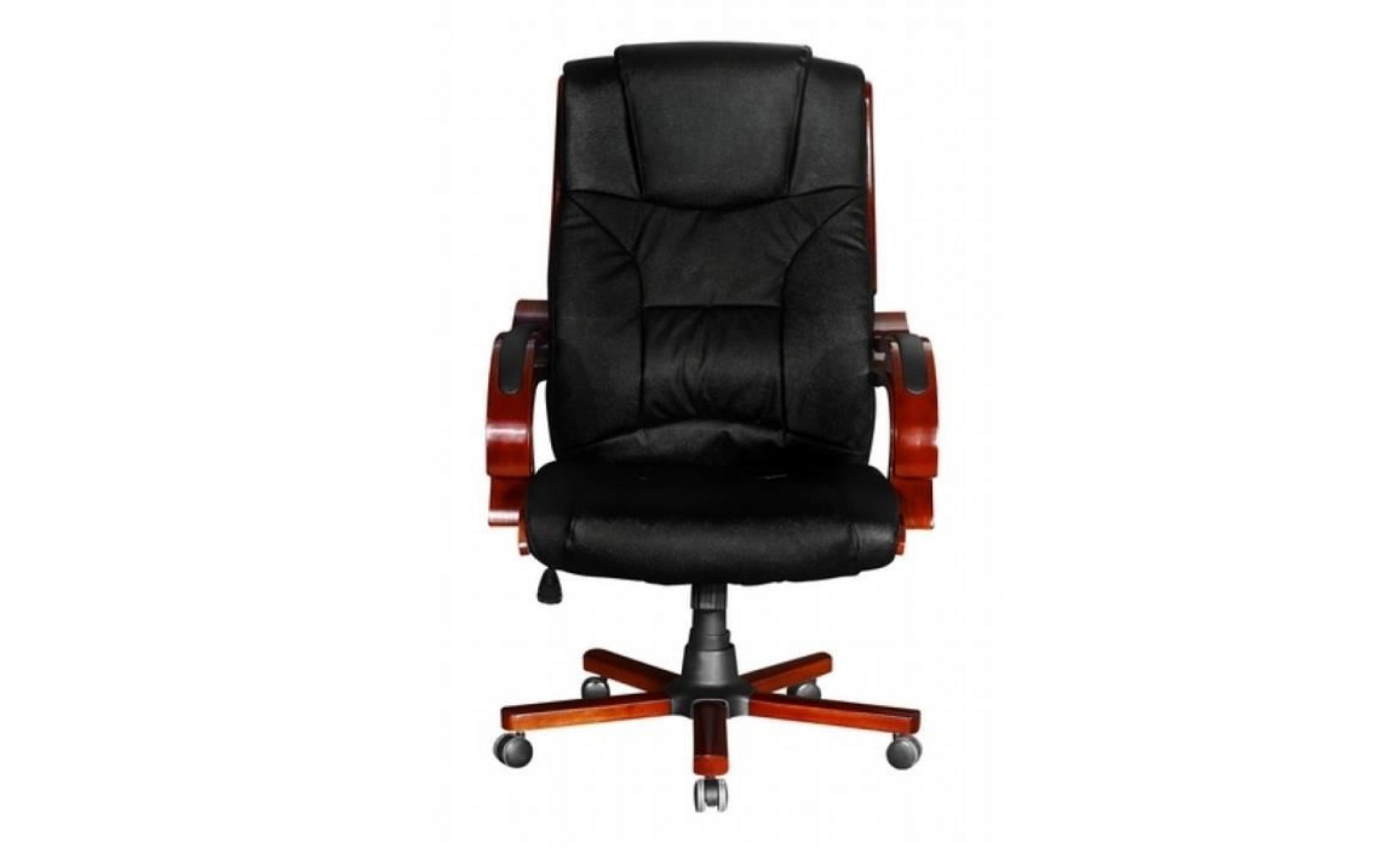 fauteuil direction chaise en cuir noir design rétro l moderne confort pour bureau réglable pratique pas cher