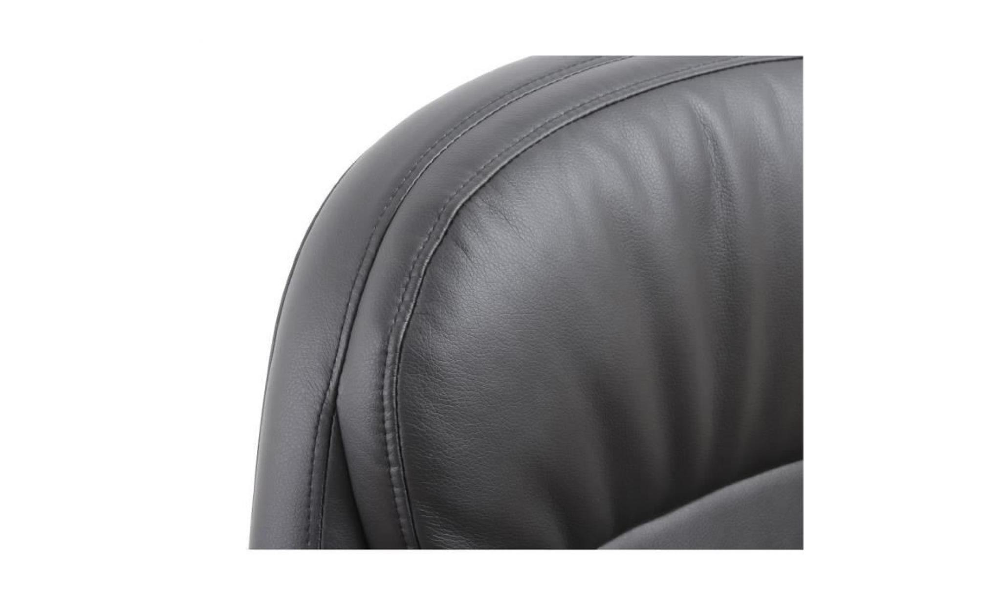 fauteuil directorial noir fauteuil de bureau chaise pivotant en similicuir réglable en hauteur avec mécanisme d'inclinaison duhome pas cher