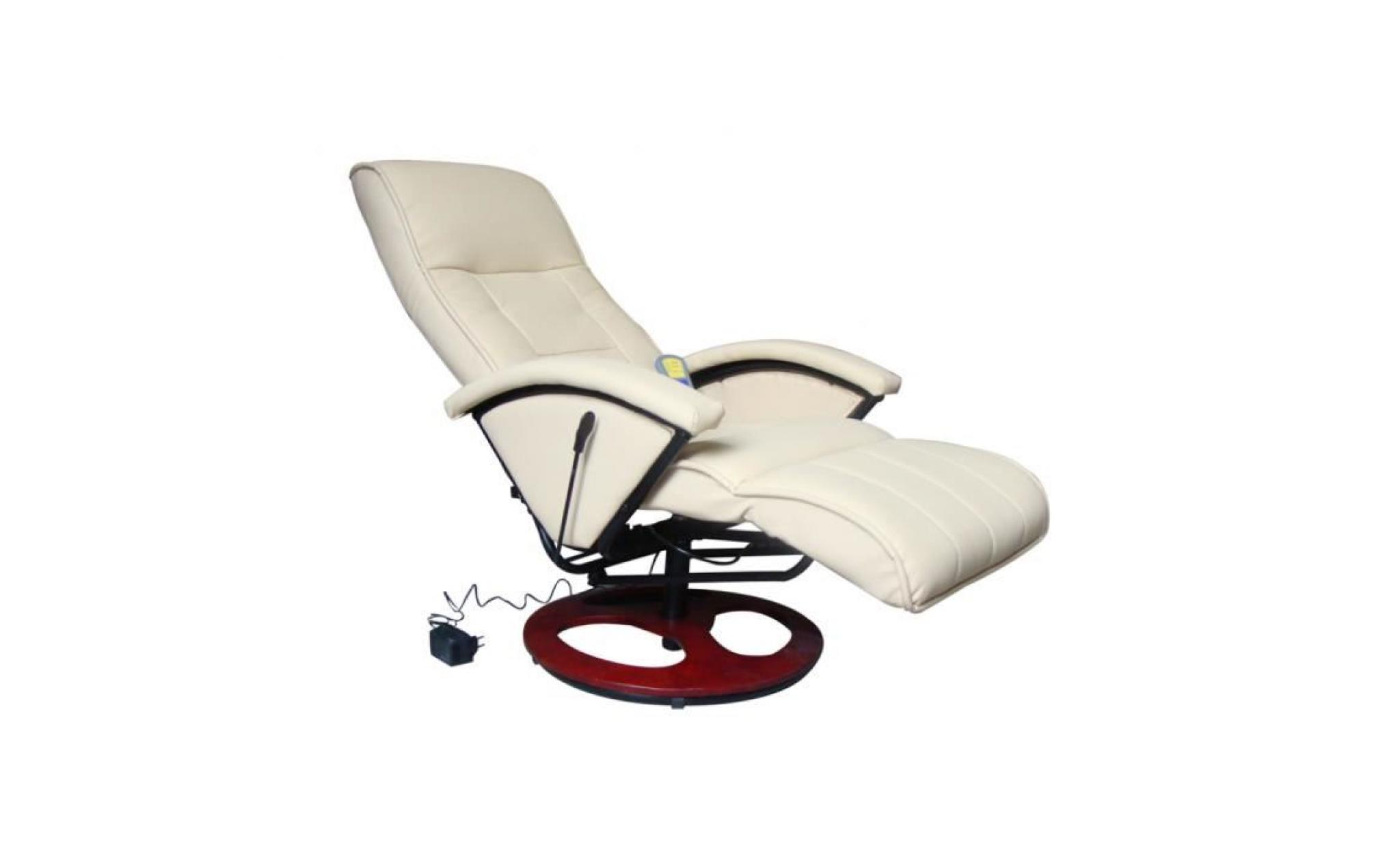 fauteuil électrique inclinable de relaxation ergonomique beige avec 10 programmes de massage et fonction de minuterie