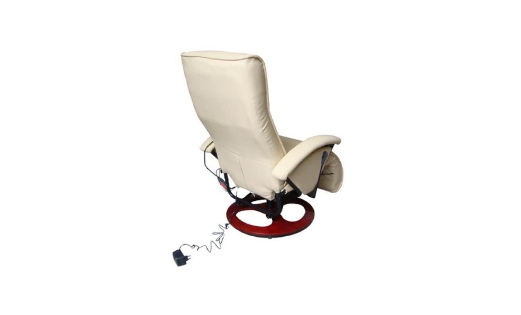 fauteuil électrique inclinable de relaxation ergonomique beige avec 10 programmes de massage et fonction de minuterie pas cher