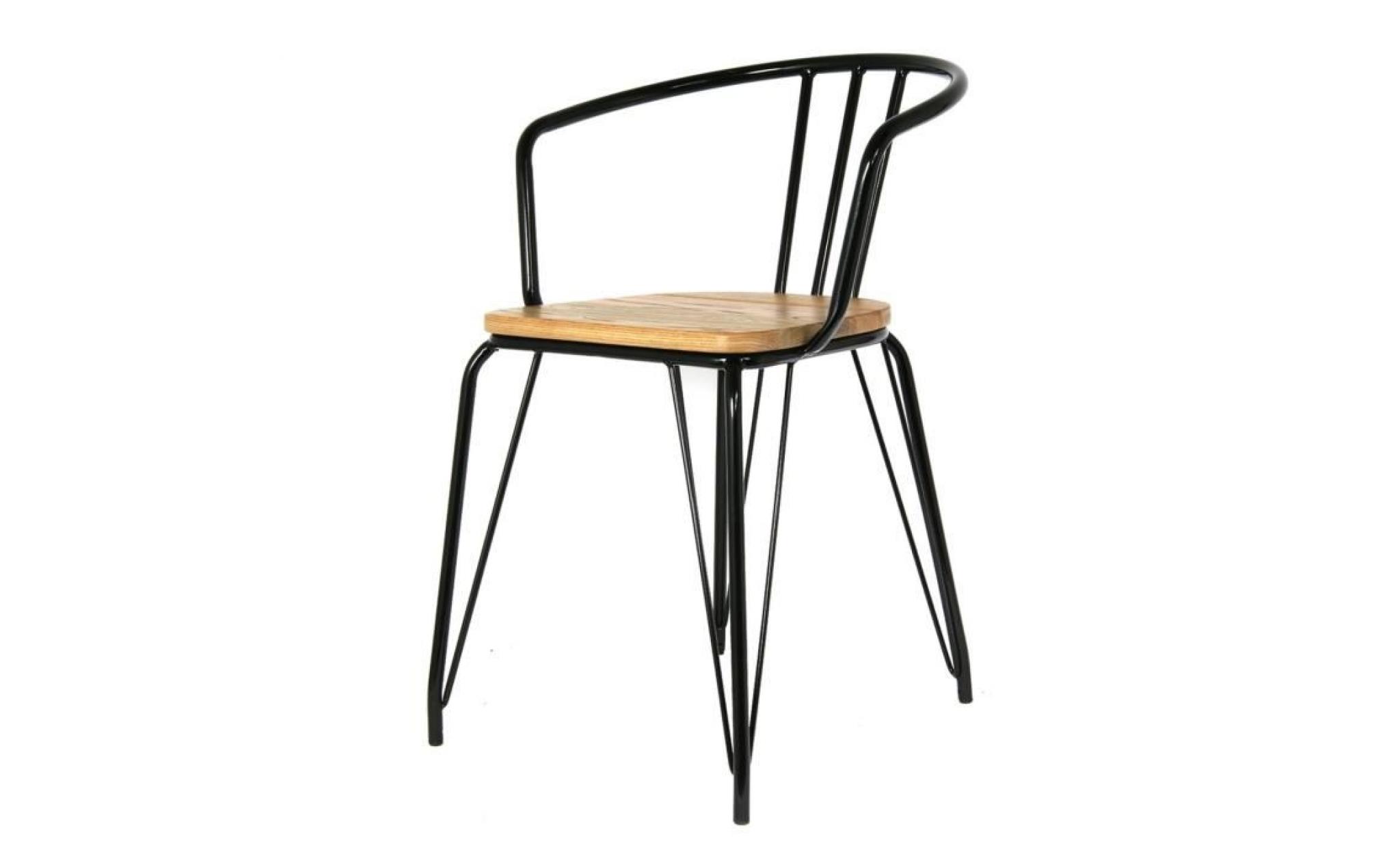 fauteuil en métal arnold   h. 72,5 cm   noir