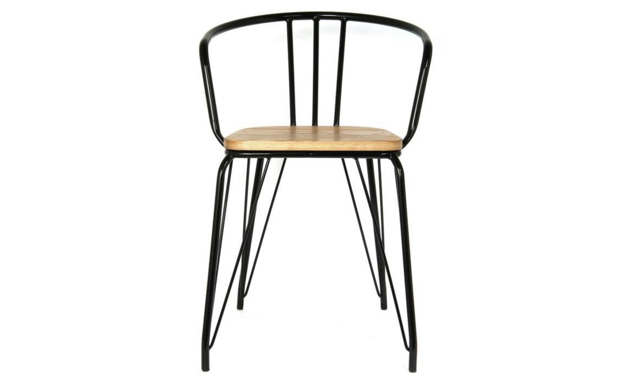 fauteuil en métal arnold   h. 72,5 cm   noir pas cher