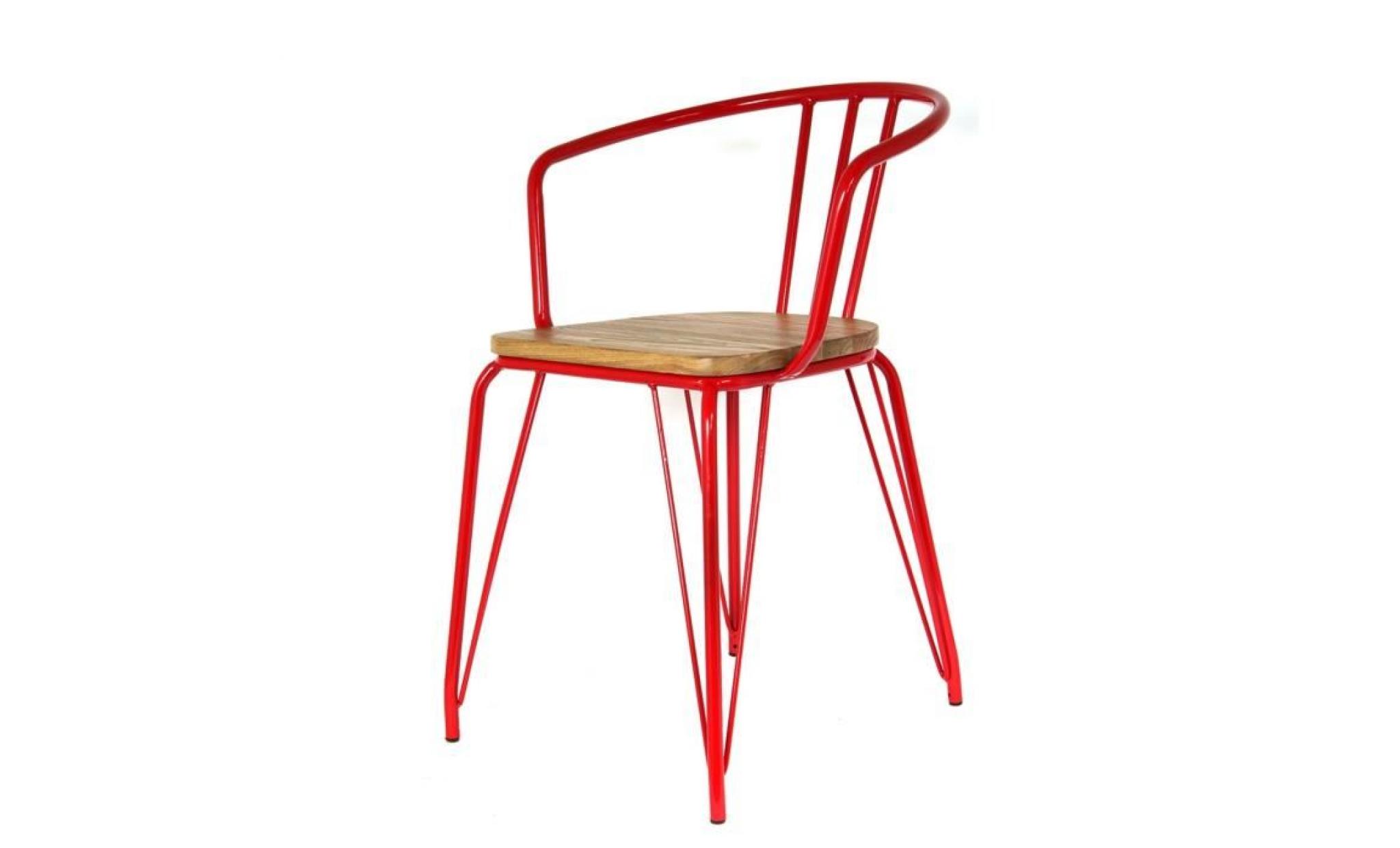 fauteuil en métal arnold   h. 72,5 cm   rouge