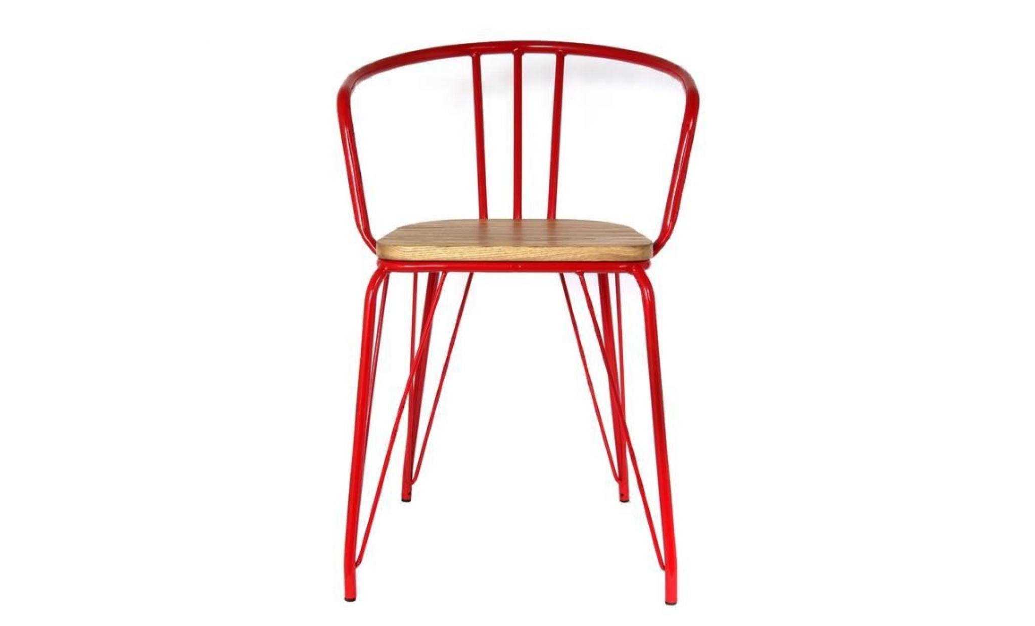 fauteuil en métal arnold   h. 72,5 cm   rouge pas cher