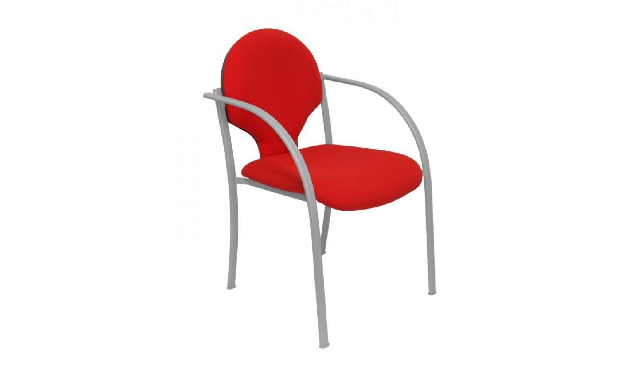 fauteuil ergonomique avec accoudoirs fixes intégrés, structure empilable et noire   assise et dossier rembourrés en tissu aran