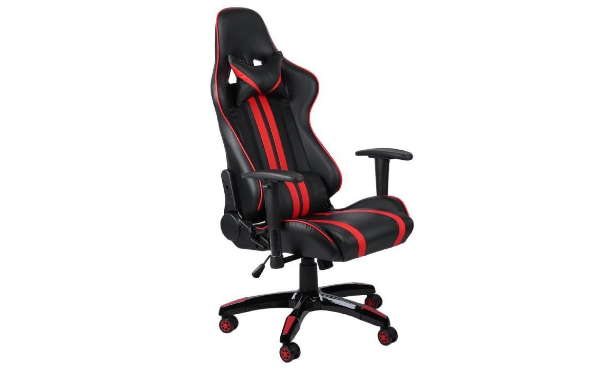 fauteuil gamer ergonomique chaise de bureau inclianble coussin têtière lombaire hauteur réglable leshp®