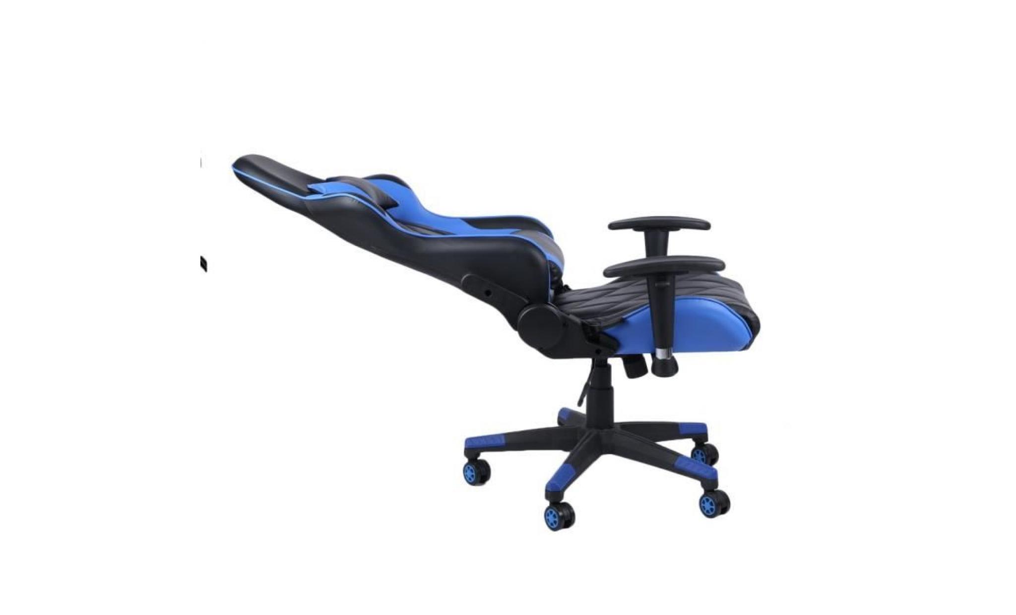 fauteuil gamer roulettes à 360 degrés pivot à 135° chaise de jeu de bureau hauteur réglable pas cher
