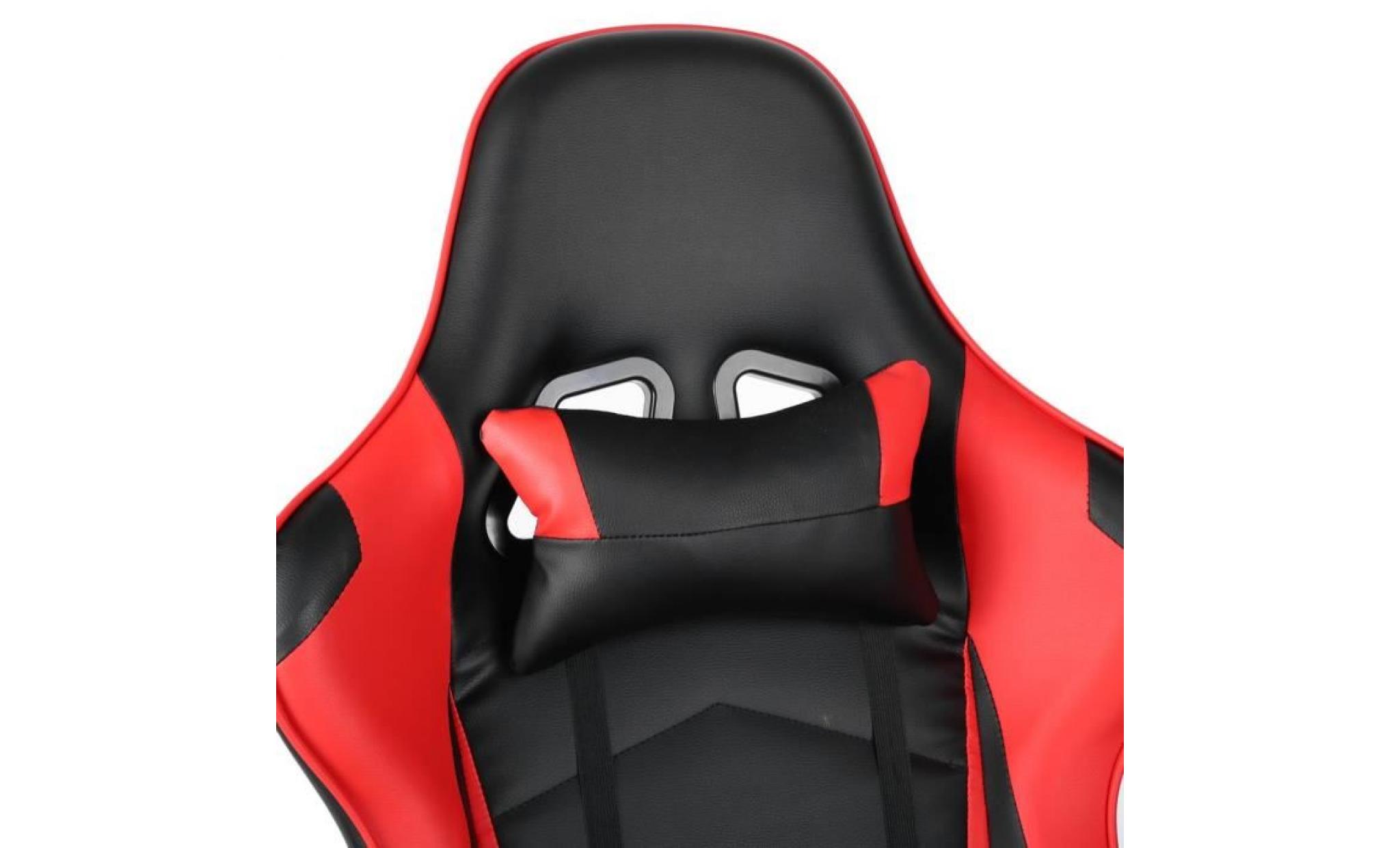 fauteuil gaming chaise de jeu rouge en faux cuir excellente stabilité super confortable sige de gaming réglable pas cher