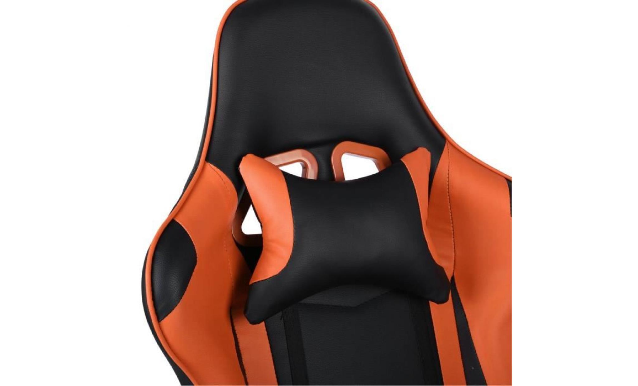 fauteuil gaming orange et noir fauteuil de bureau hauteur réglable pas cher