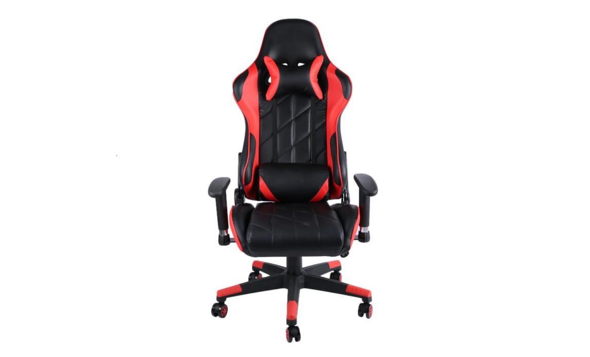 fauteuil gaming rouge avec rotation de 360 degrés
