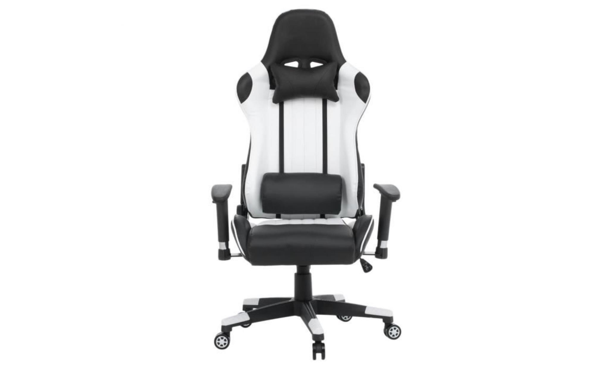 fauteuil gaming siège gaming racing chaise fauteuil de bureau avec appui tête et soutien lombaire hauteur réglable pivot à 150°