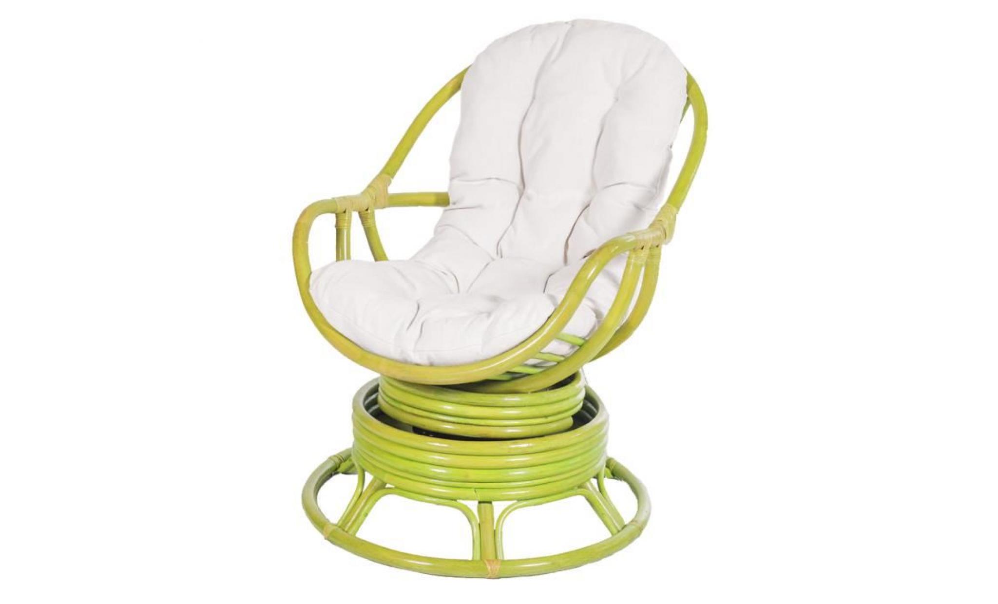 fauteuil java vert   fauteuil pivotant   fauteuil rotin pistache