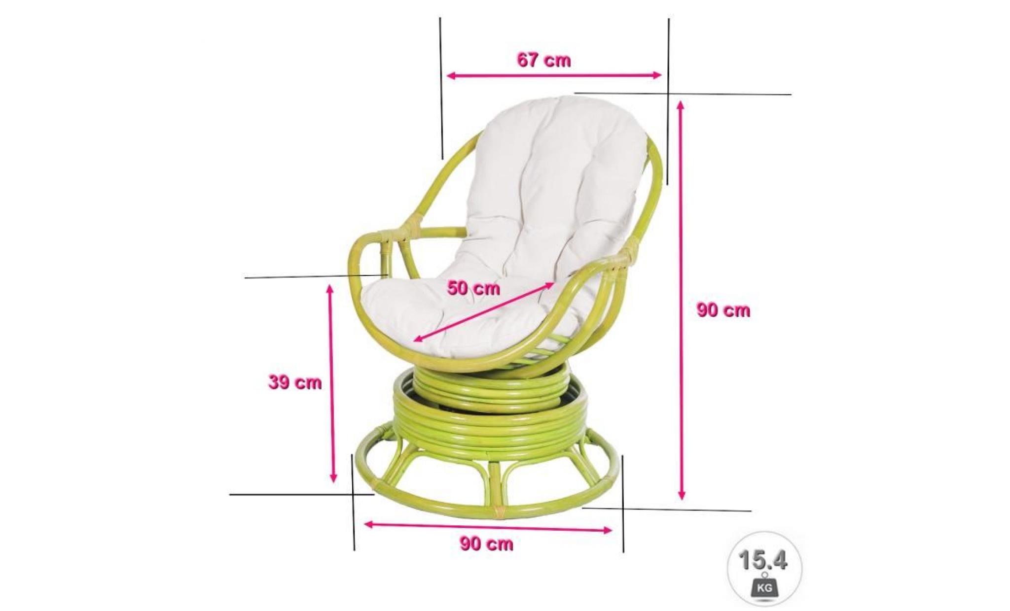 fauteuil java vert   fauteuil pivotant   fauteuil rotin pistache pas cher