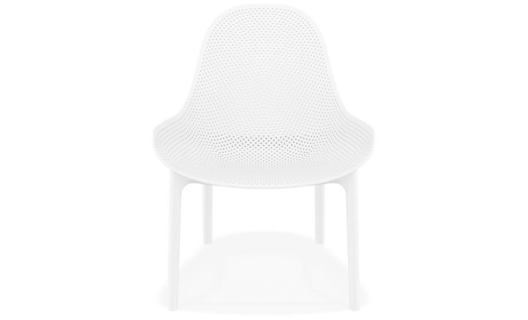 fauteuil lounge de jardin perforé 'silo' blanc design pas cher