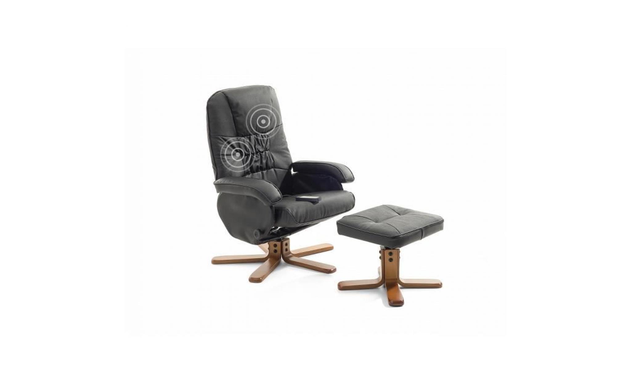 fauteuil massant   fauteuil de bureau avec repose pied   cuir beige   relaxpro